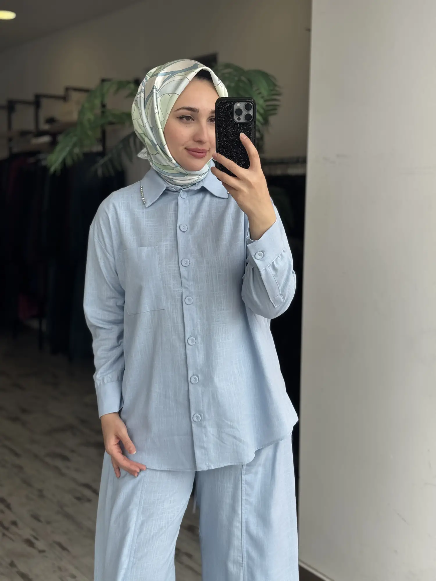 Qupra Keten Gömlek Anvelop Pantolon Takım WAD1217