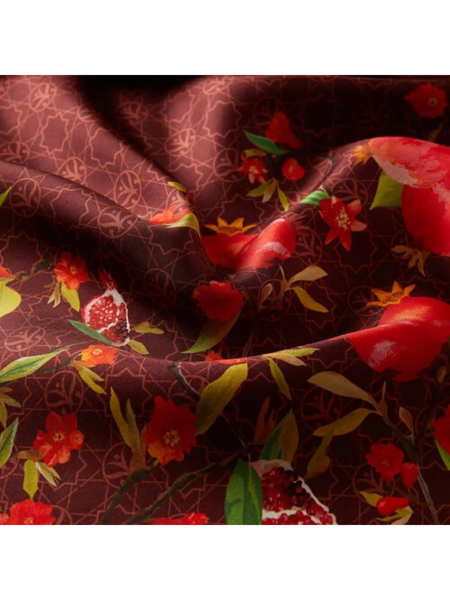 İpekevi Monogram Çiçekli Twil İpek Eşarp 1207