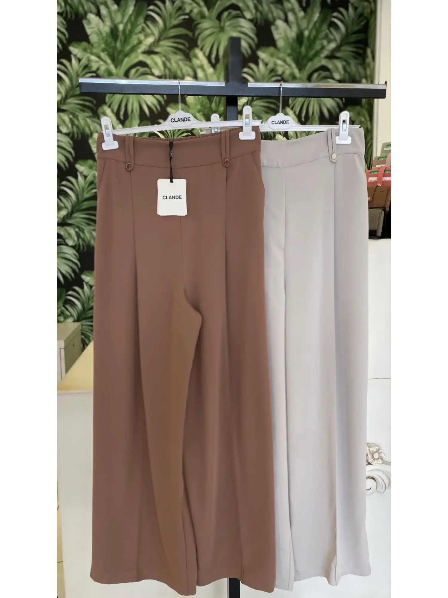 Clande Önü Nervürlü Cepli Palazzo Pantolon