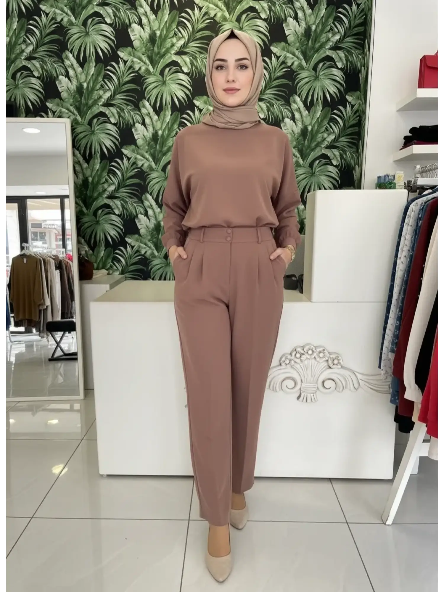 Clande Pile Detaylı Cepli Pantolon