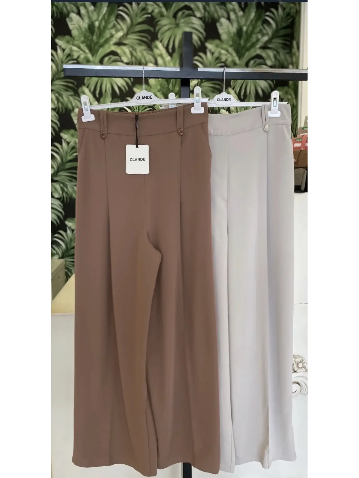 Clande Önü Nervürlü Cepli Palazzo Pantolon