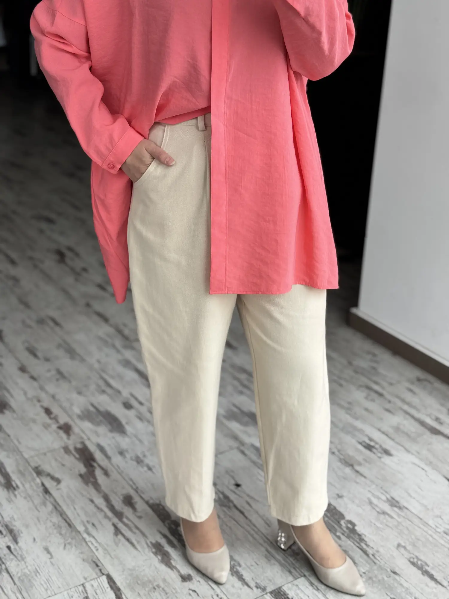 Almarwah Pens Detaylı Denim Havuç Pantolon 606111