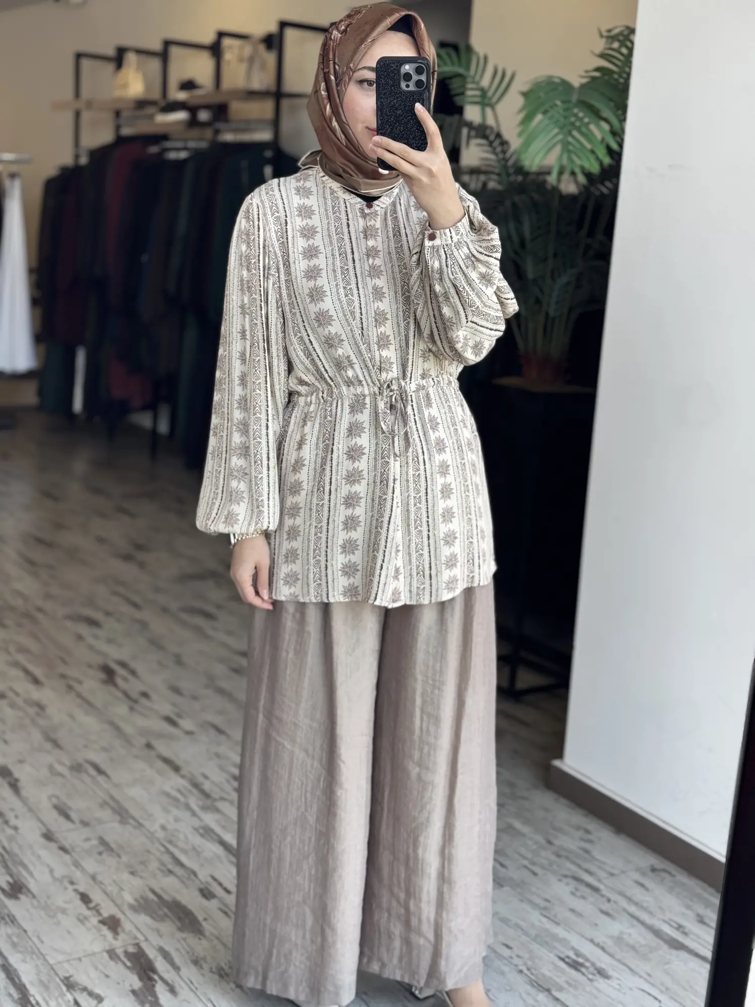 Almarwah Pile Detaylı Tencel Etek Pantolon 606123