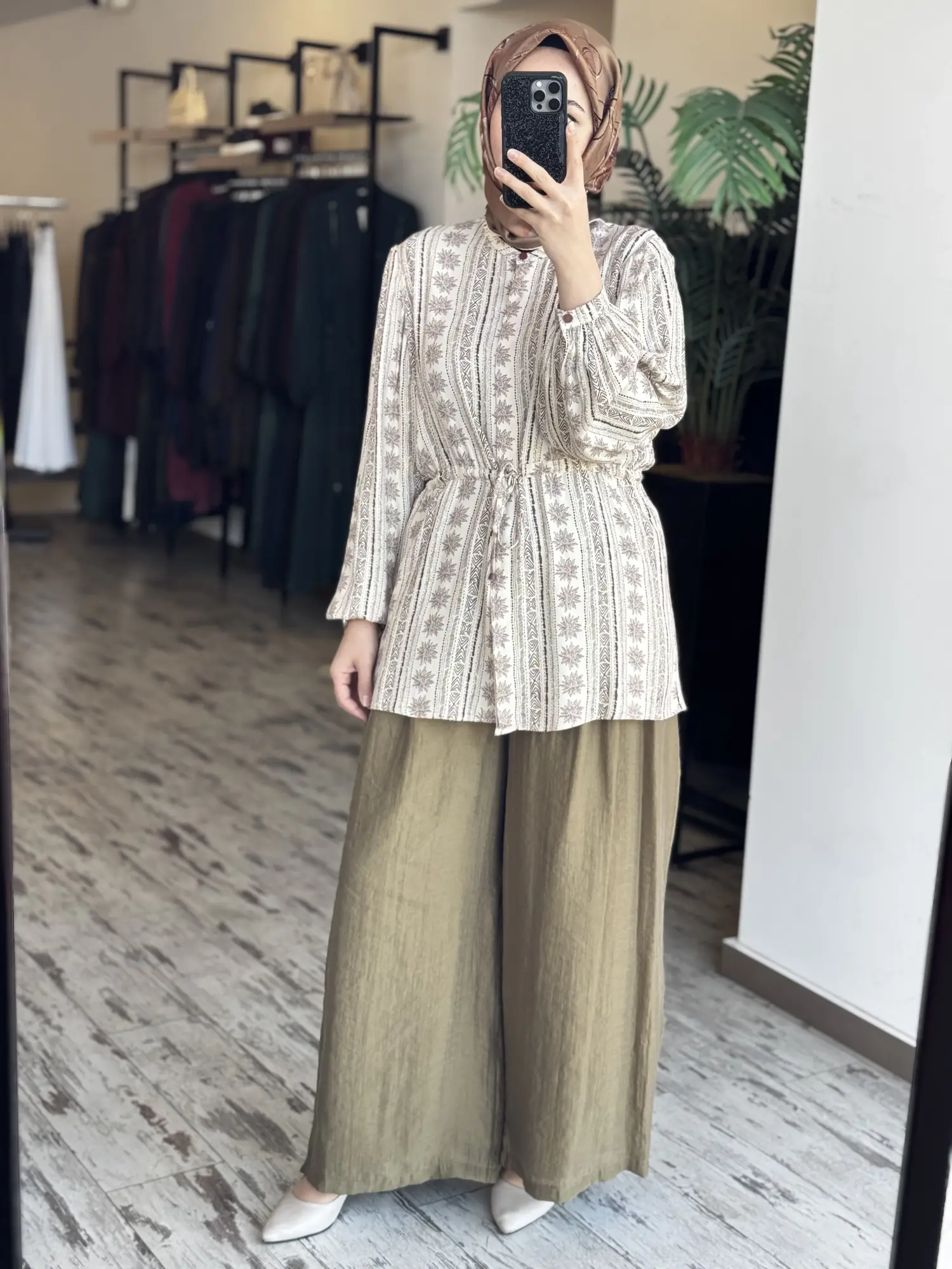 Almarwah Pile Detaylı Tencel Etek Pantolon 606123