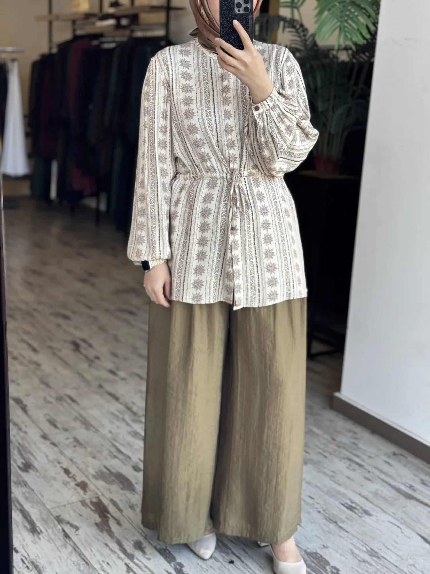 Almarwah Pile Detaylı Tencel Etek Pantolon 606123