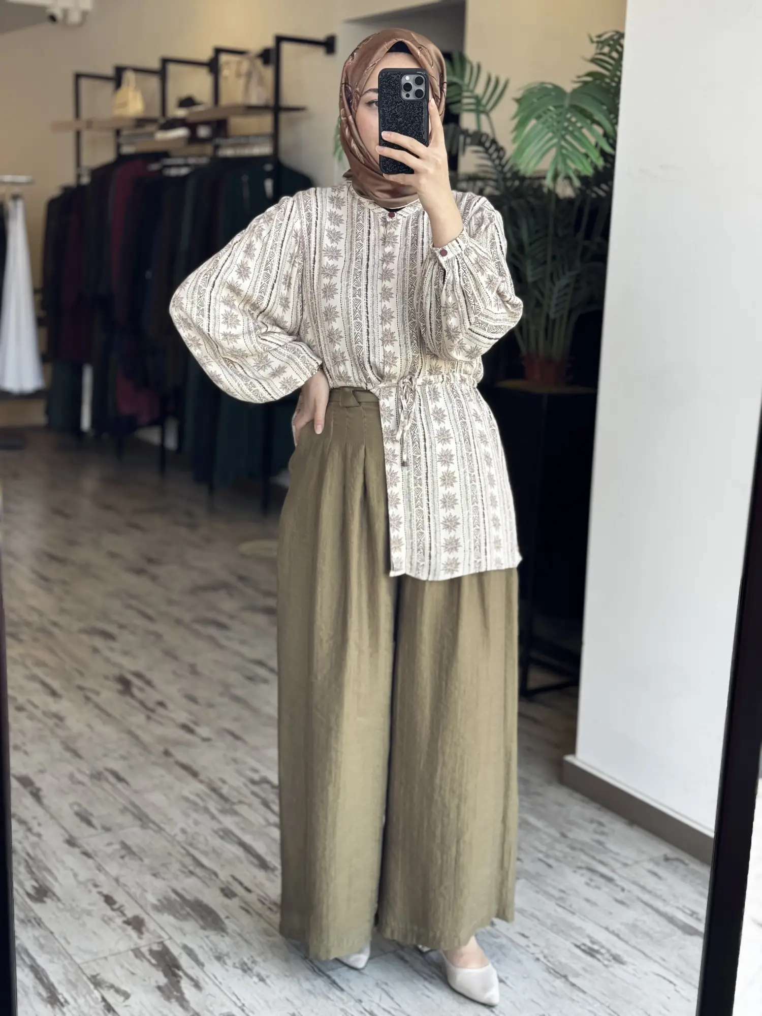 Almarwah Pile Detaylı Tencel Etek Pantolon 606123