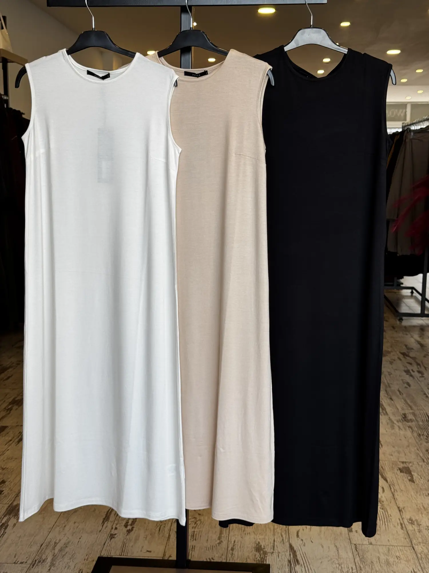 Zems Modal Penye Kolsuz Maxi Boy İçlik