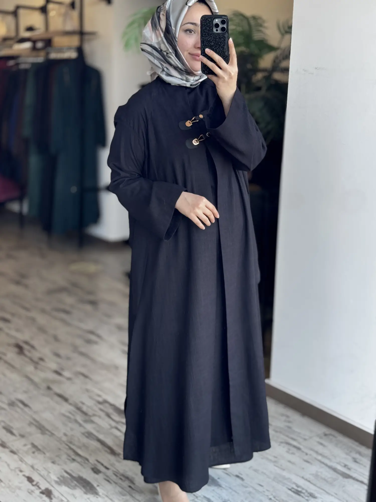 Qupra Parça Detaylı Keten Kimono Elbise Takım WAD1530