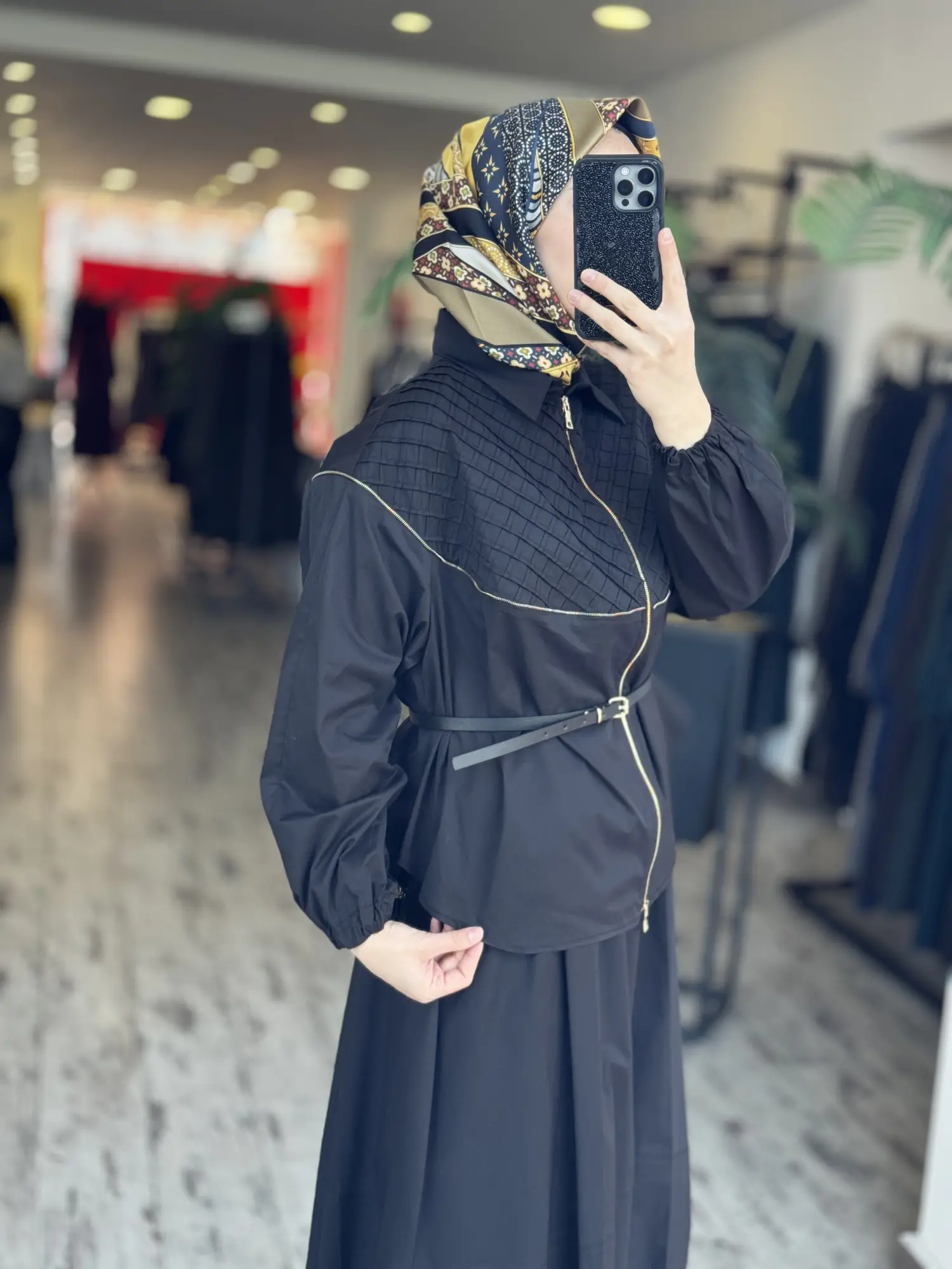 Misswhence Drape ve Fermuar Detaylı Ceket Etek Takım 39307