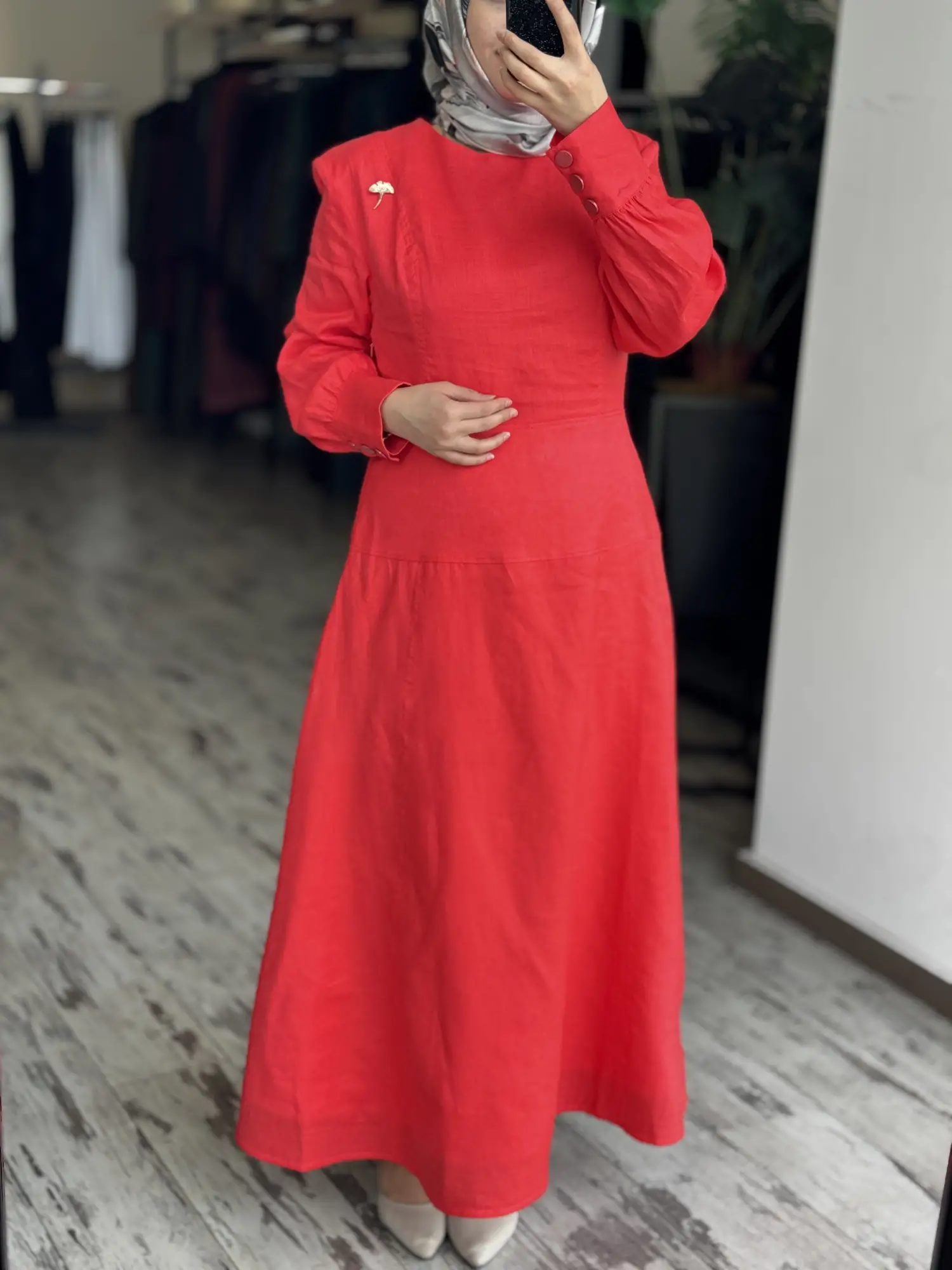 Vuu Keten Volanlı Korsajlı Elbise