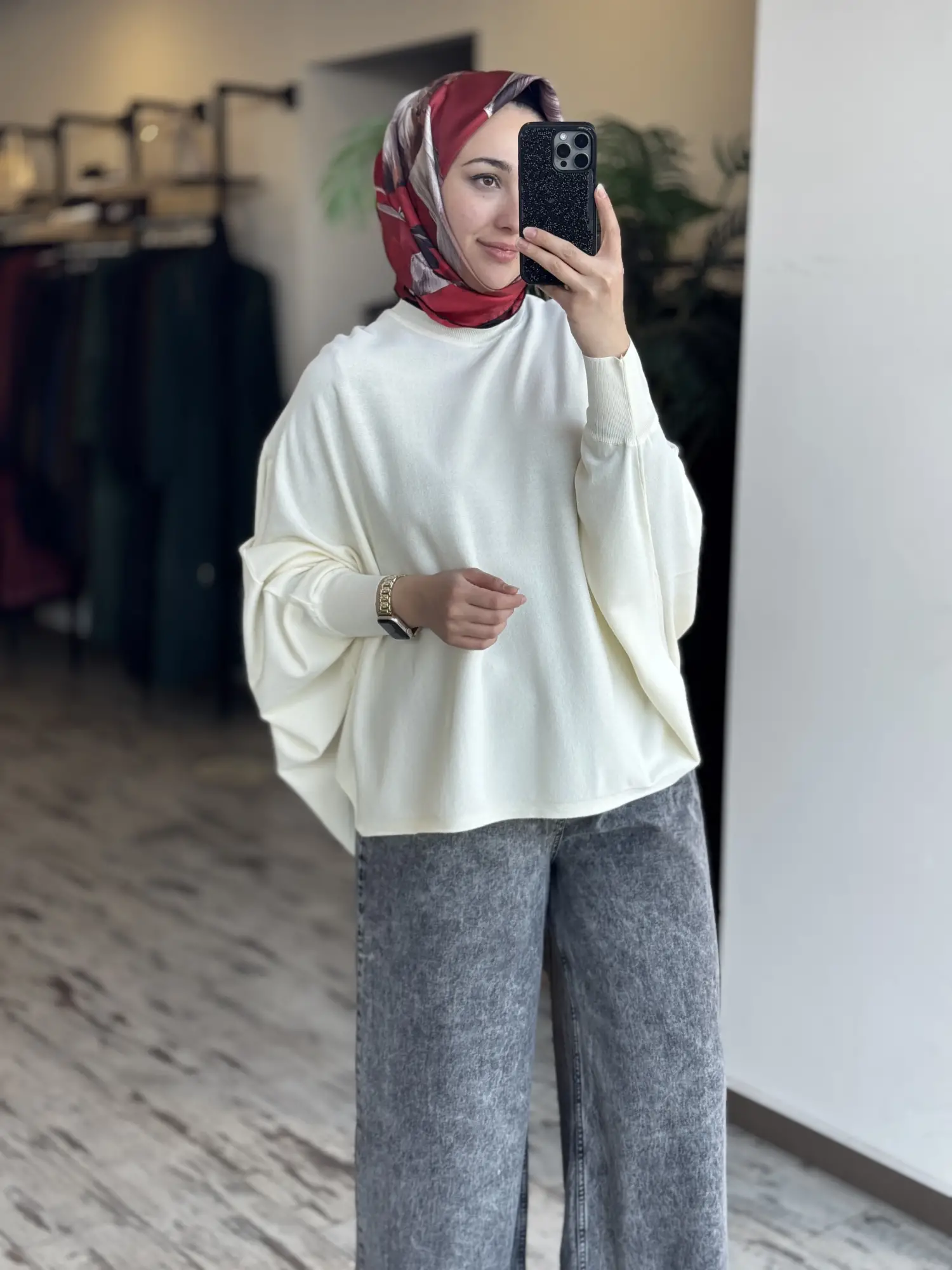 Tığ Triko Yarasa Kol Sıfır Yaka Bluz BLZ21985