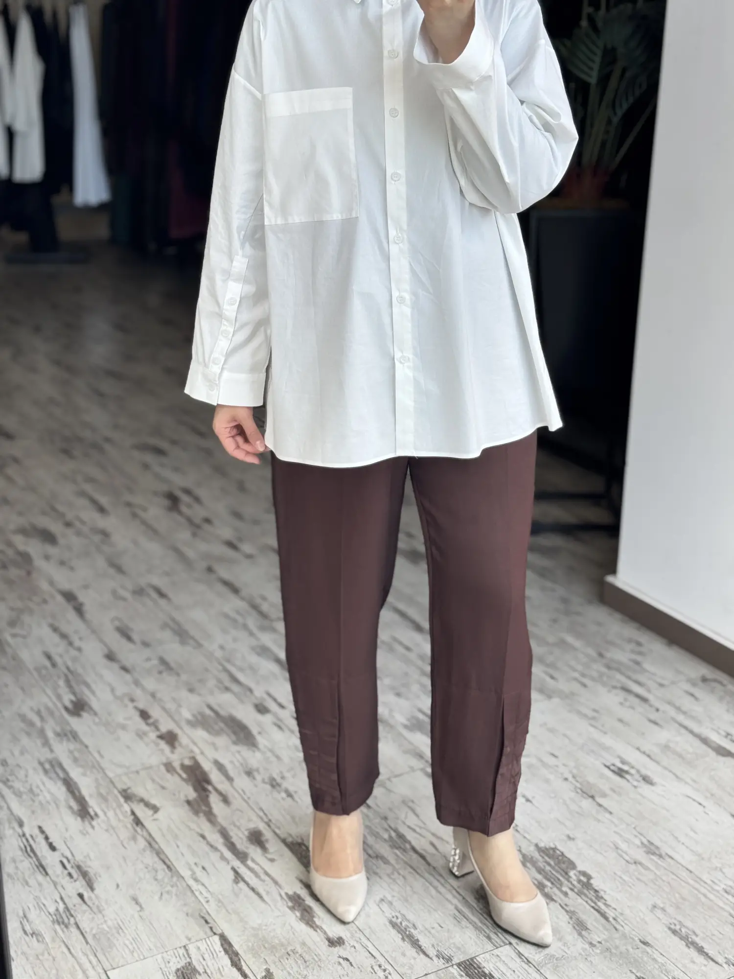 Misswhence Paça Detaylı Chanel Keten Pantolon 39121