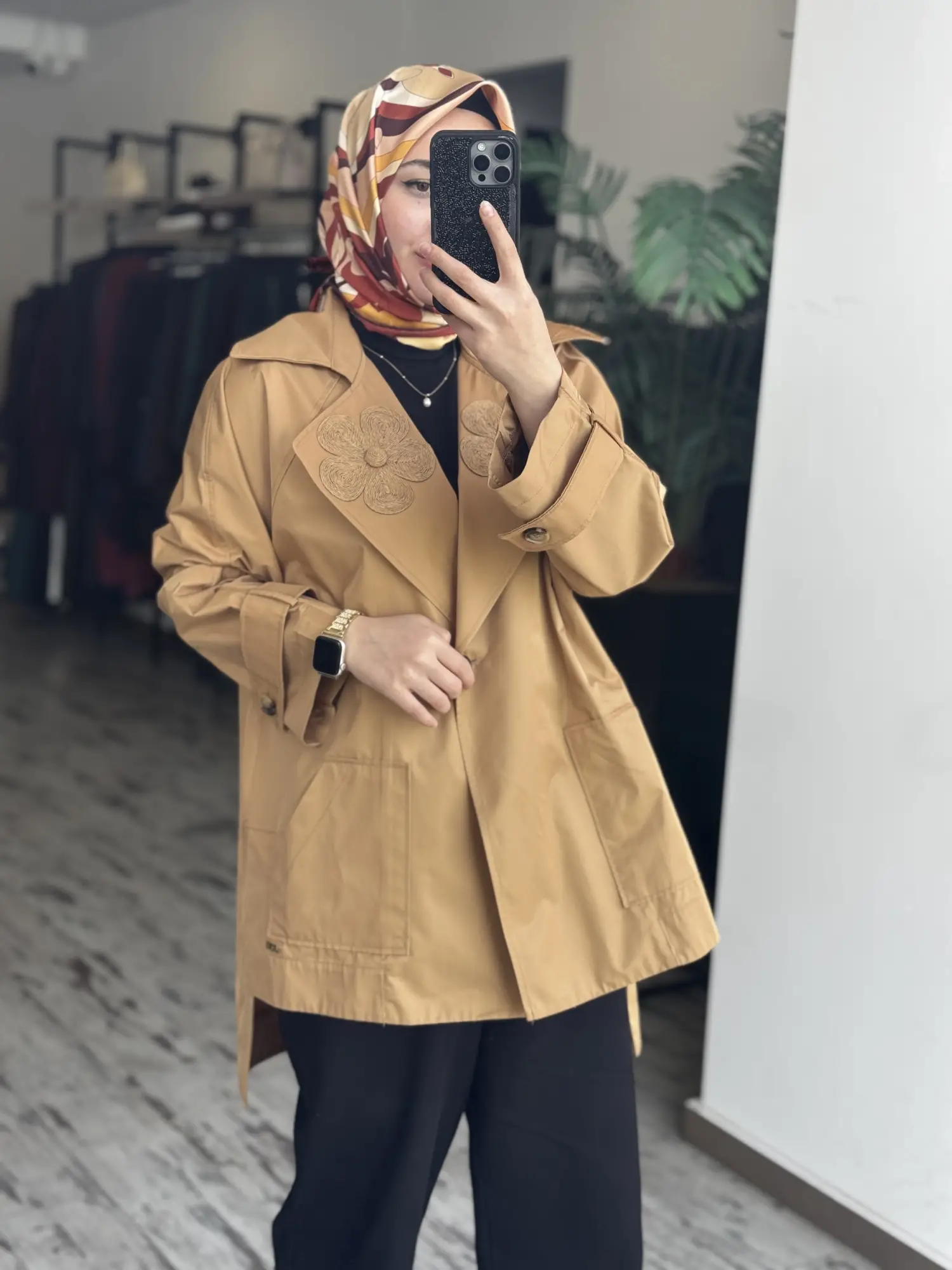 Vuu Arkası Uzun Oversize Ceket /Trench