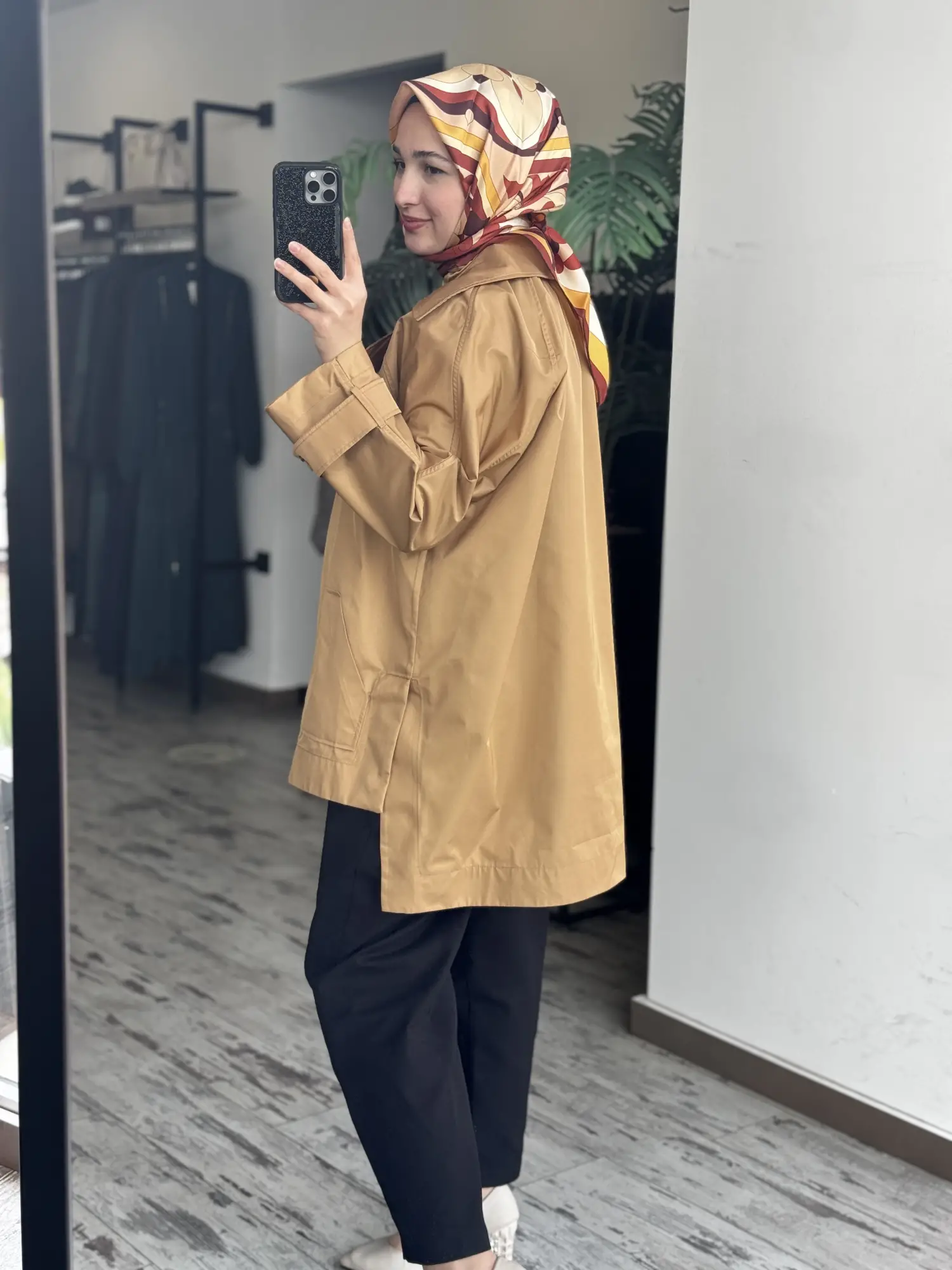 Vuu Arkası Uzun Oversize Ceket /Trench