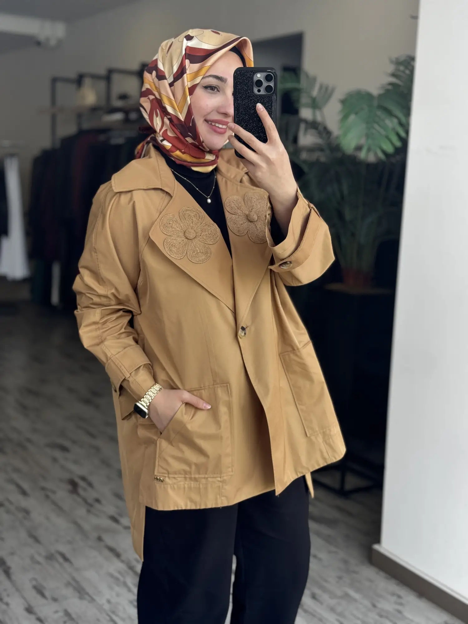 Vuu Arkası Uzun Oversize Ceket /Trench