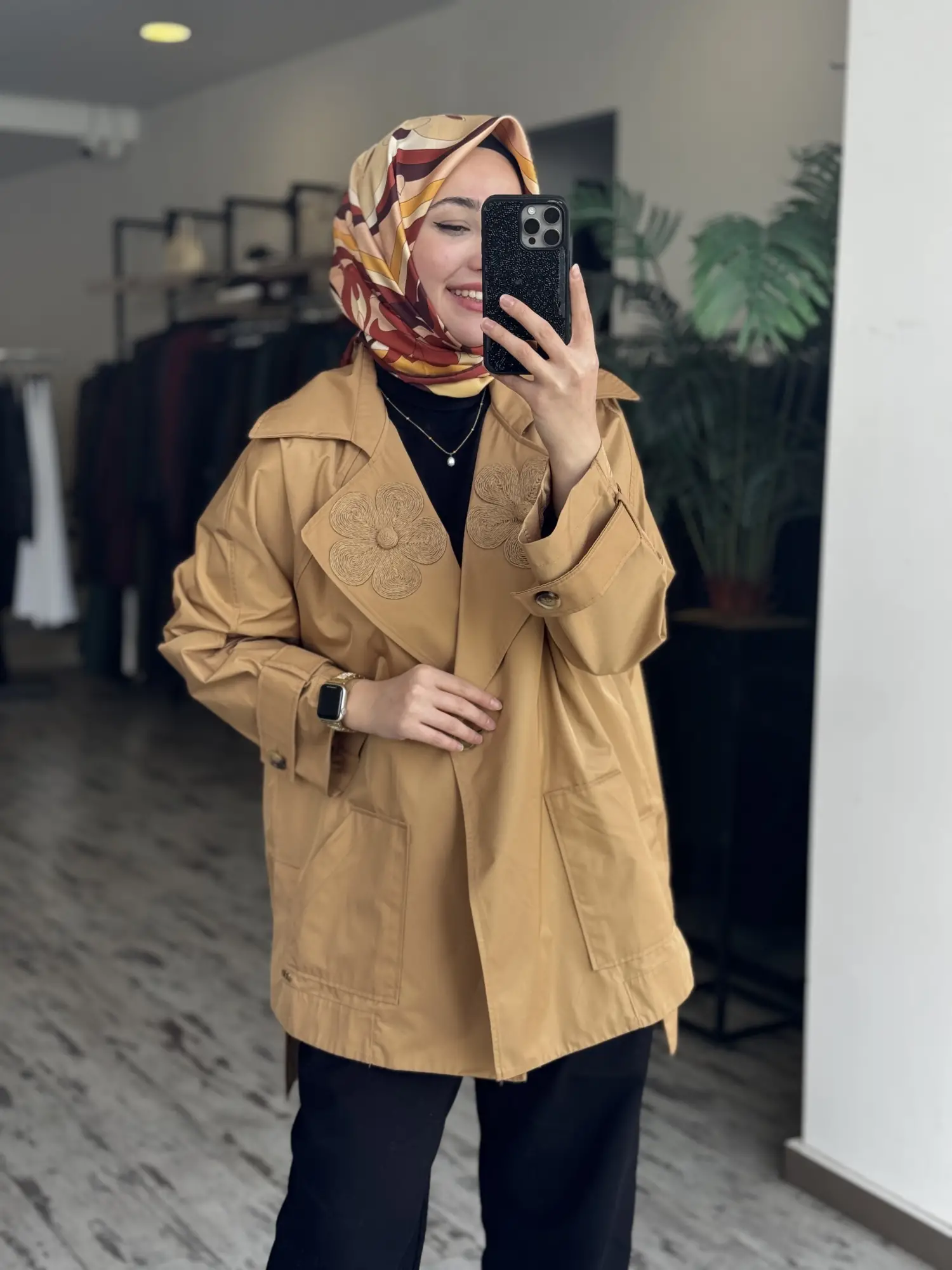 Vuu Arkası Uzun Oversize Ceket /Trench