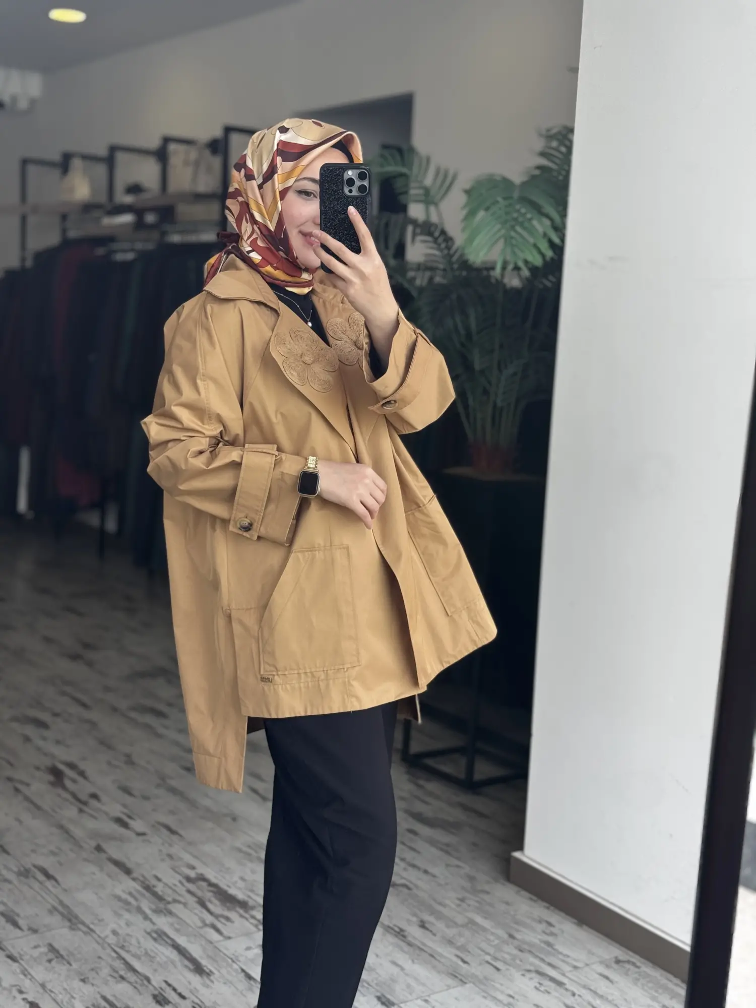 Vuu Arkası Uzun Oversize Ceket /Trench