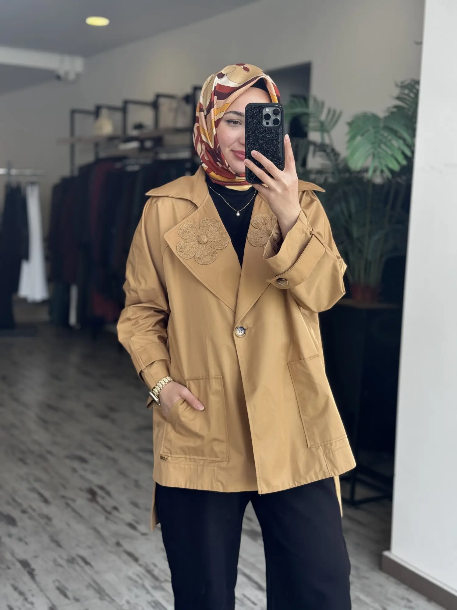 Vuu Arkası Uzun Oversize Ceket /Trench