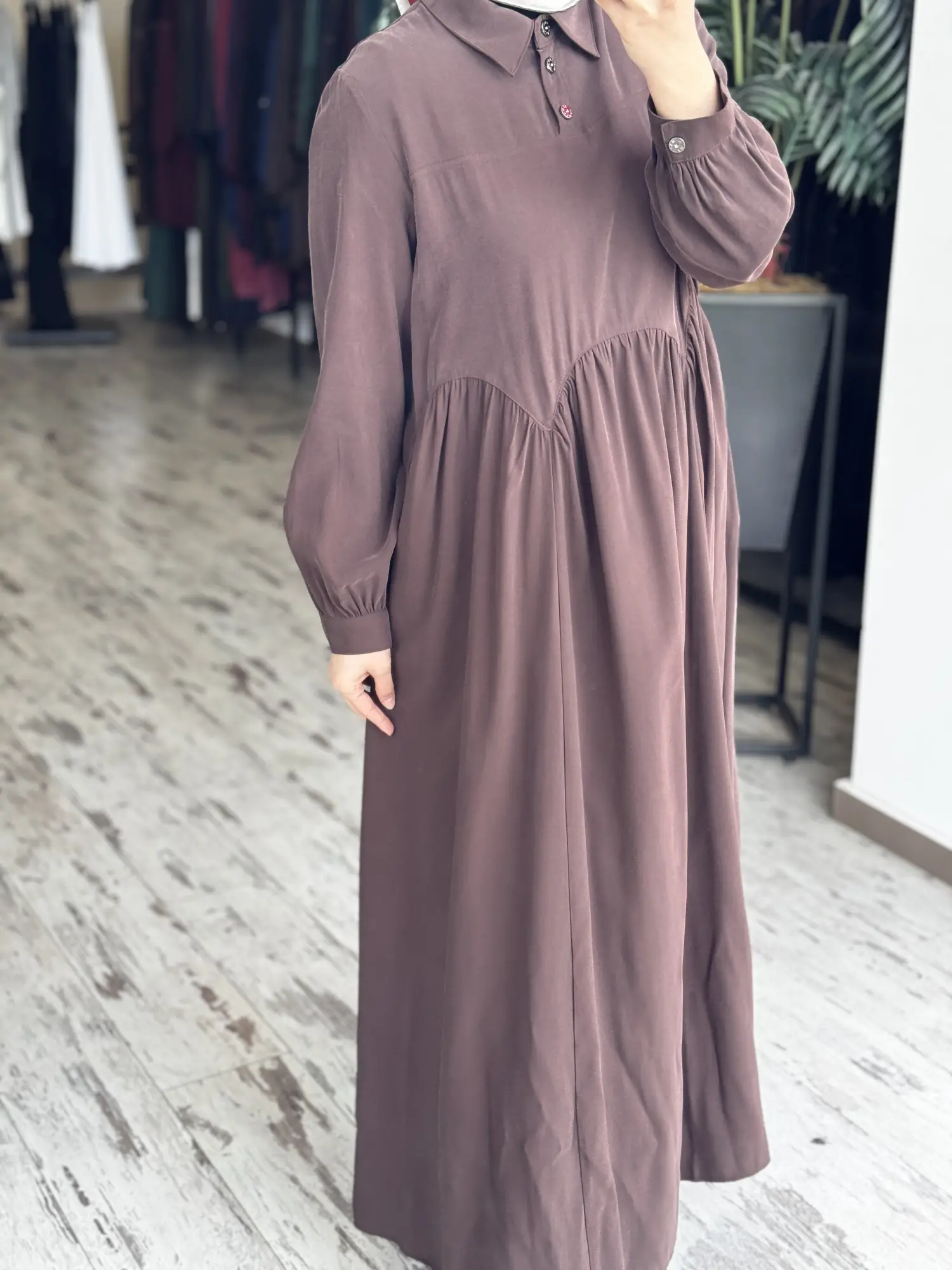 Almarwah Asimetrik Dikiş Detaylı Elbise 303892