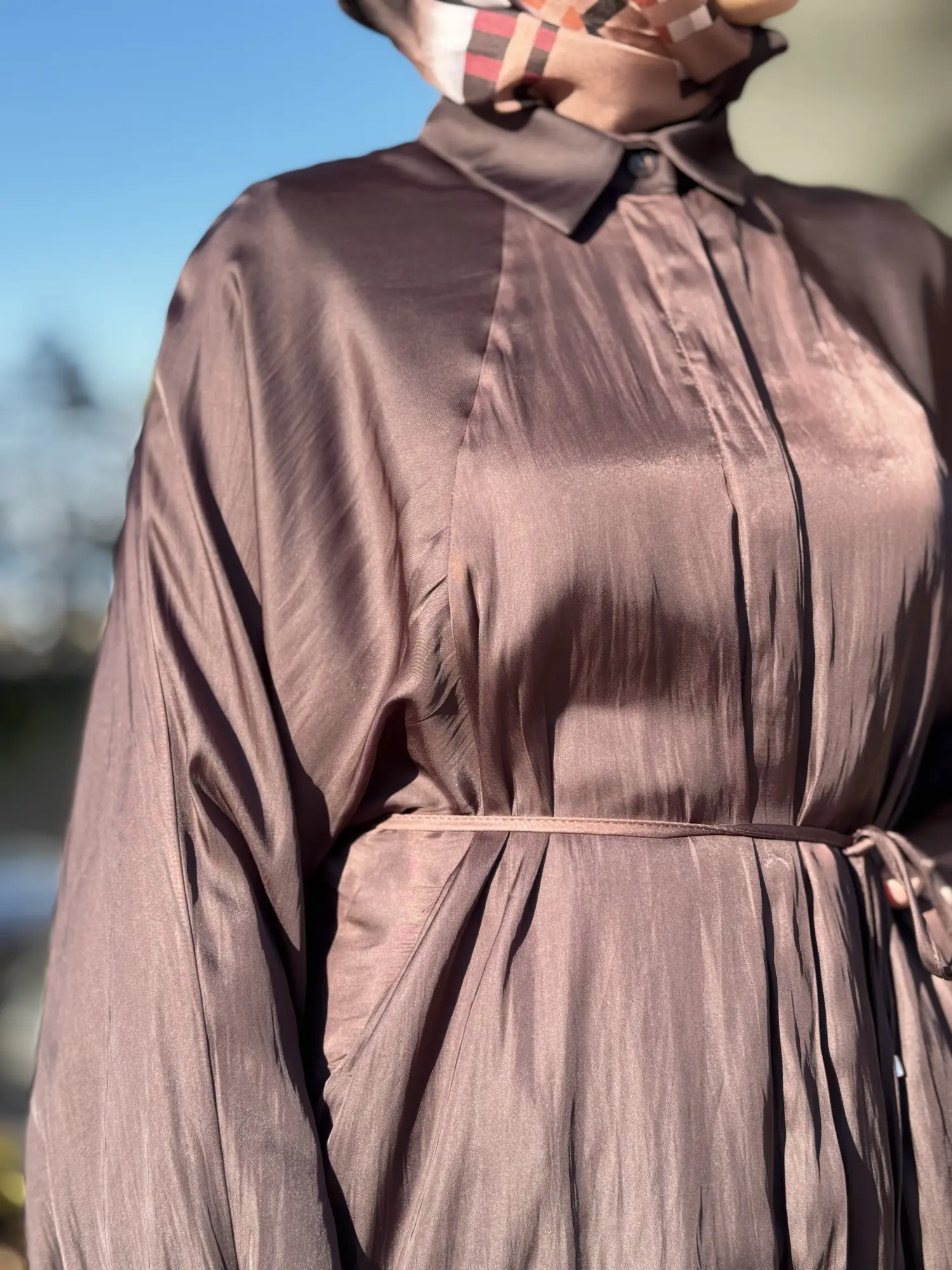 Almarwah Saten Kıraşlı Gömlek Pantolon Takım 202974