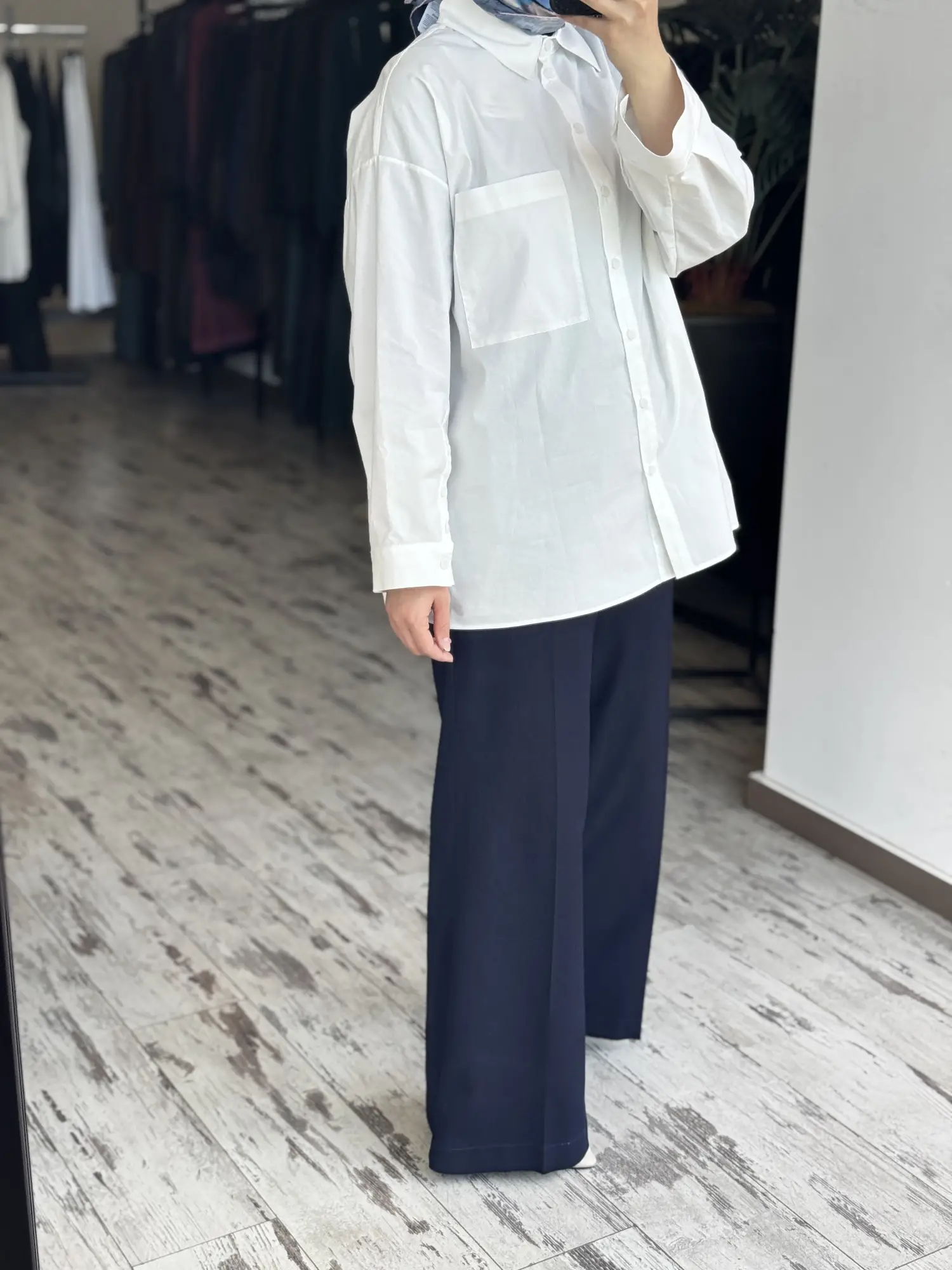 Misswhence Likralı Geniş Paça Kot Pantolon 39105