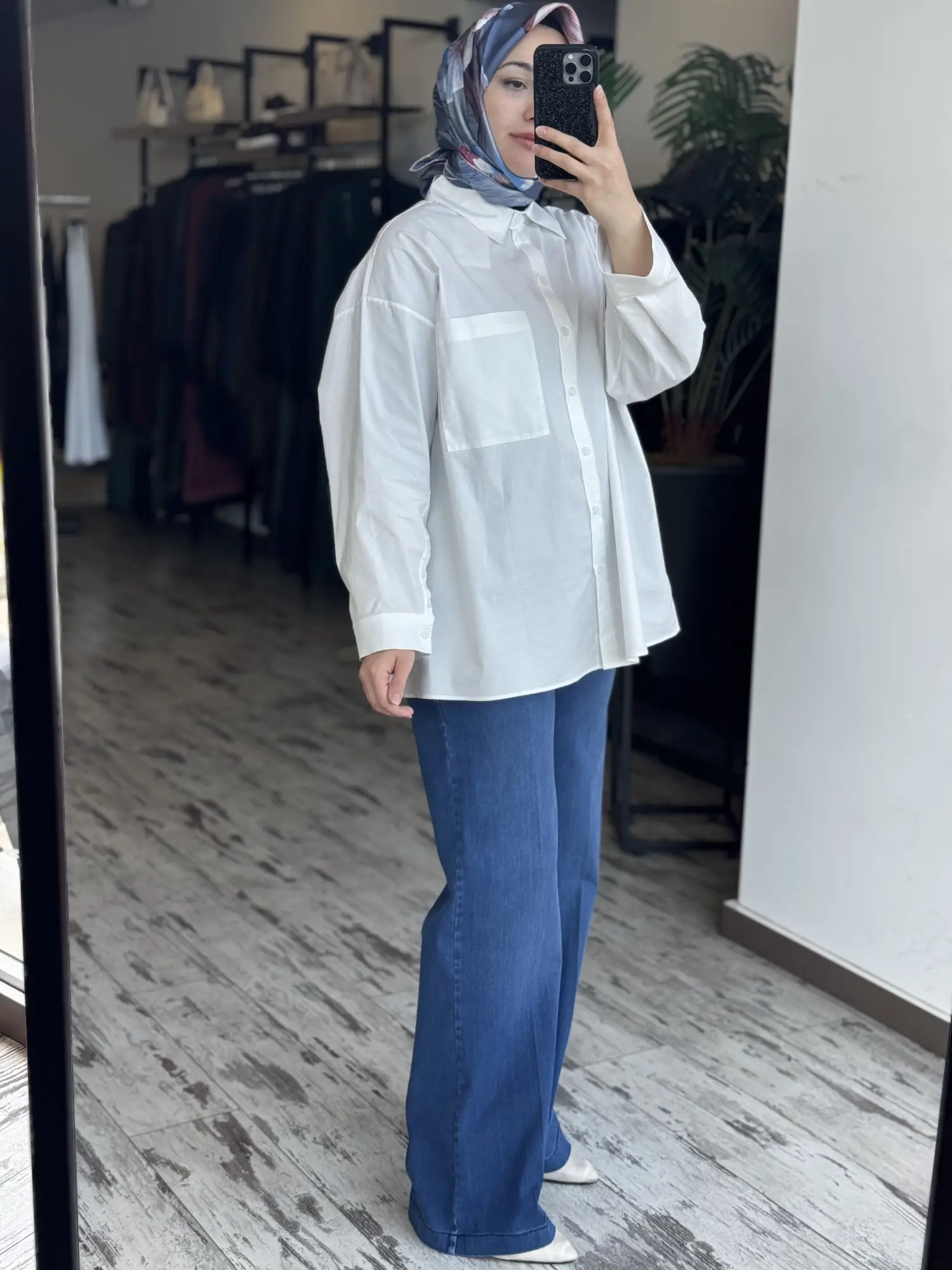 Misswhence Likralı Geniş Paça Kot Pantolon 39122