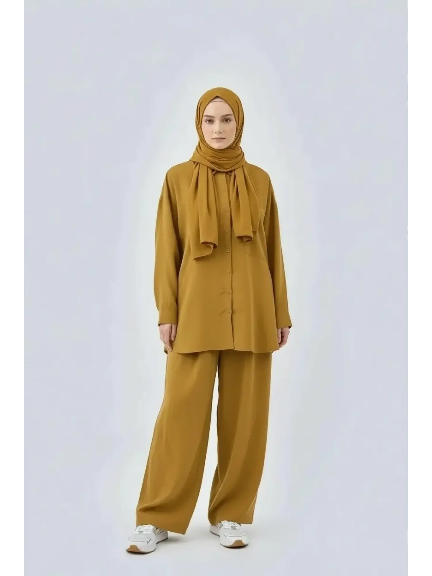QooQ Store Çizgi ve Cep Detaylı Tencel Silva Gömlek 26SS209