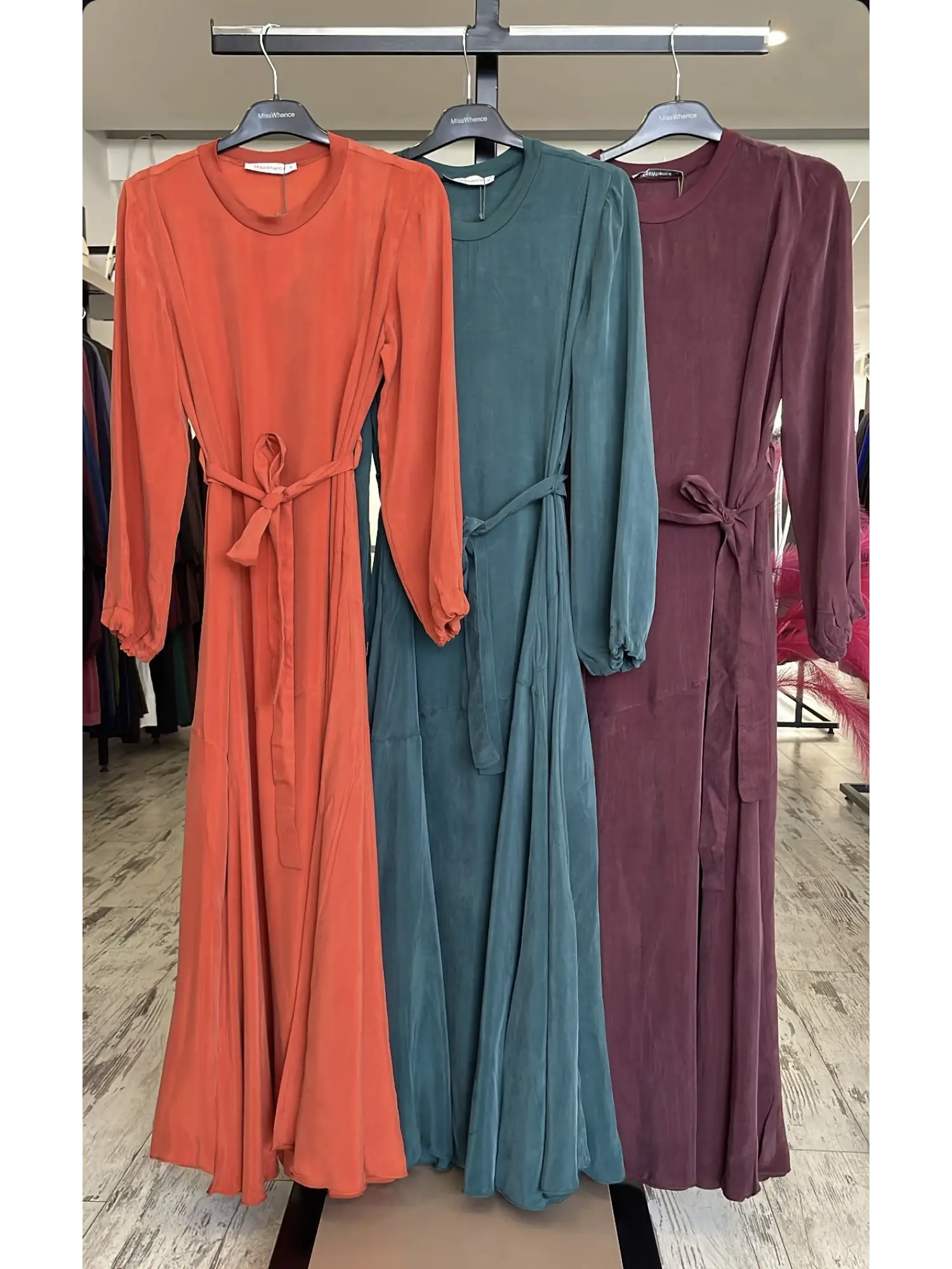 Misswhence Parça Detaylı Cupra İpek Elbise 39842