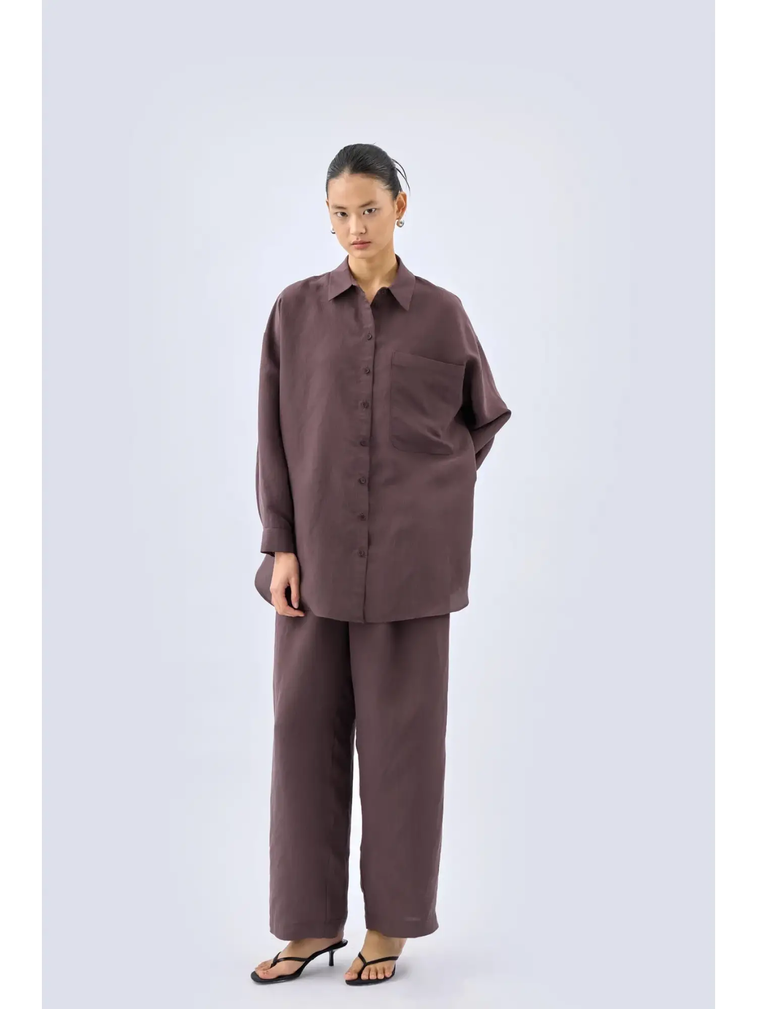 QooQ Store Pens Detaylı Çizgili Silva Pantolon 26SS309