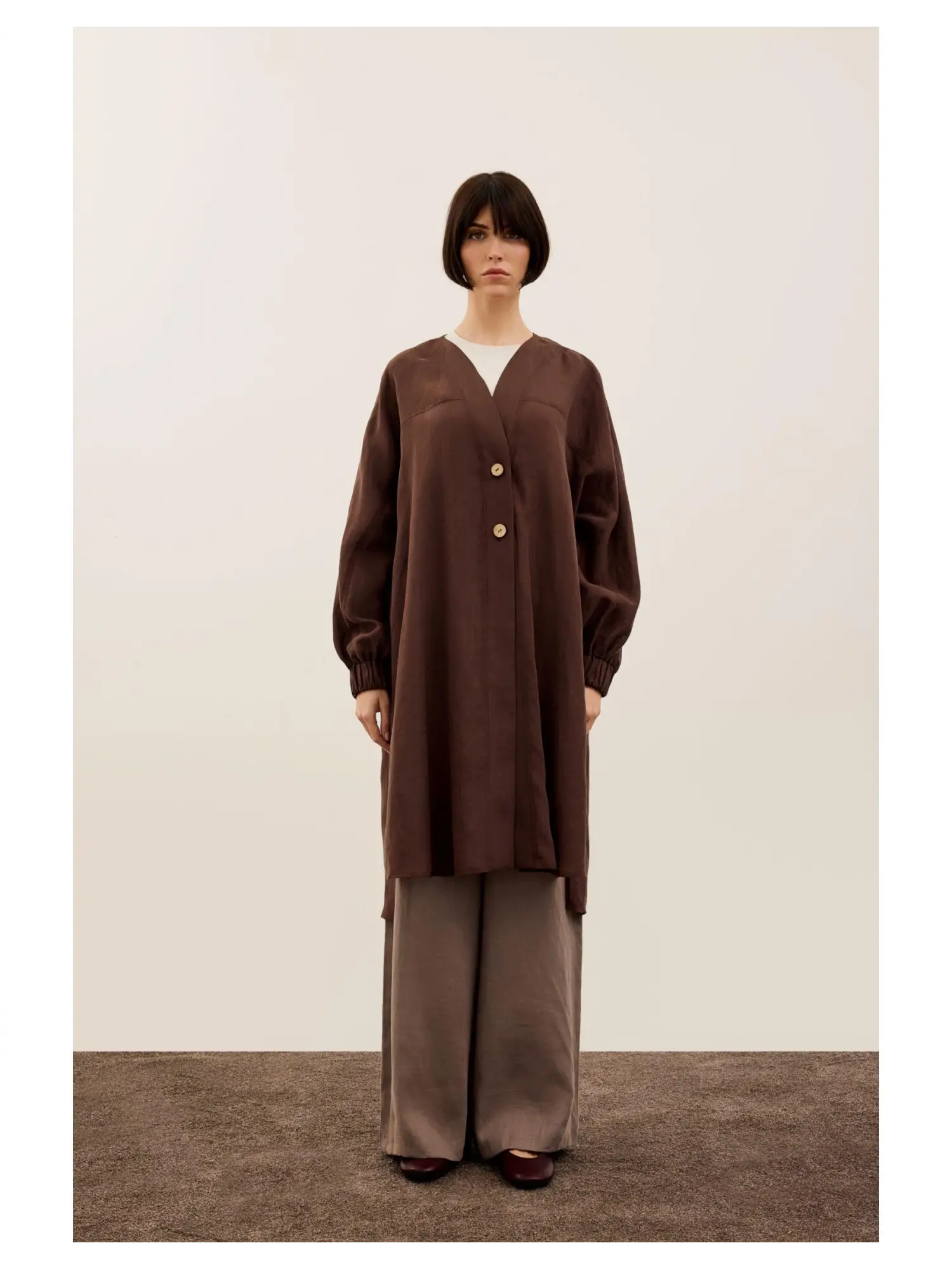 Almarwah Düğmeli Keten Kap 405023