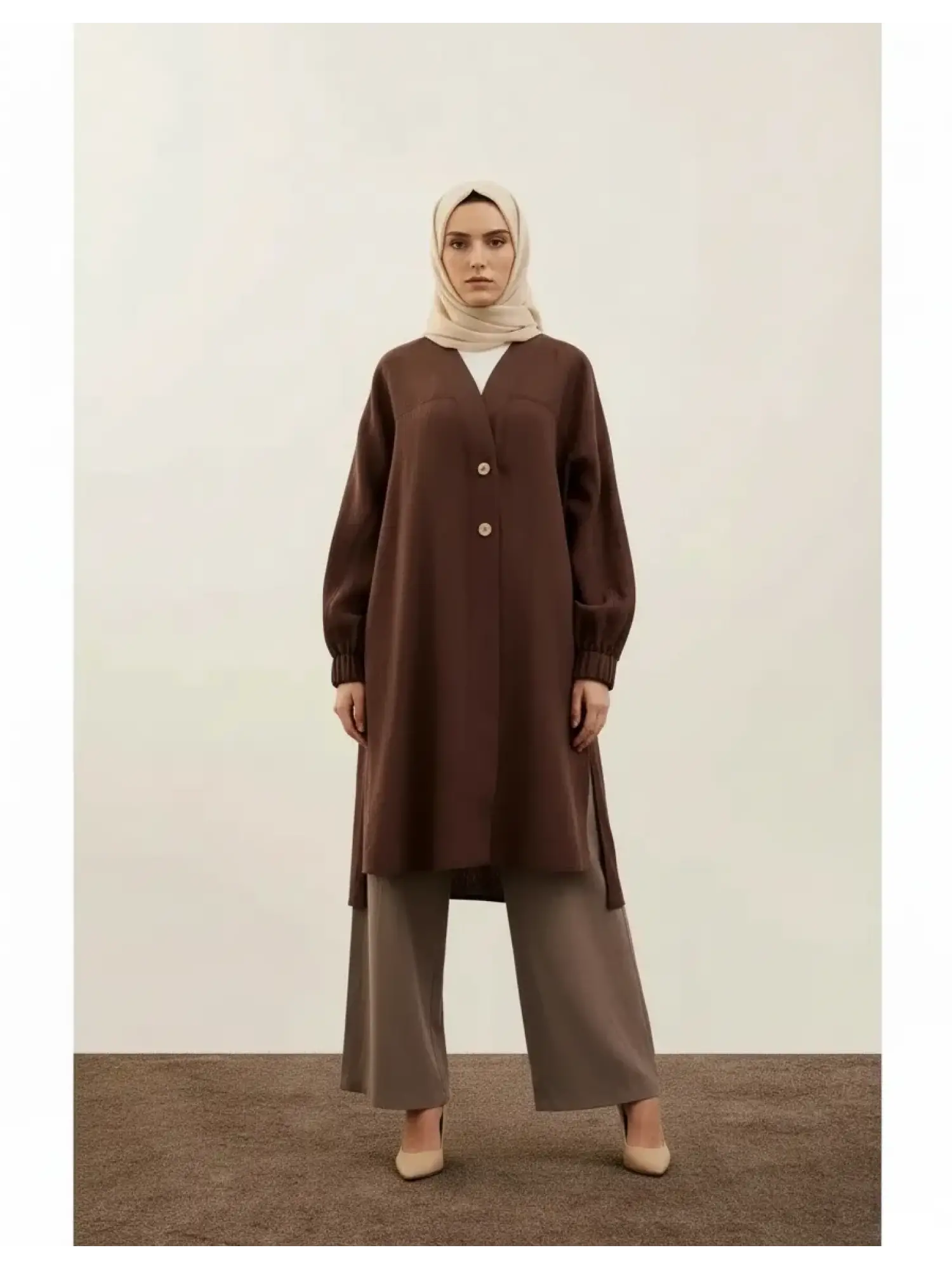 Almarwah Düğmeli Keten Kap 405023