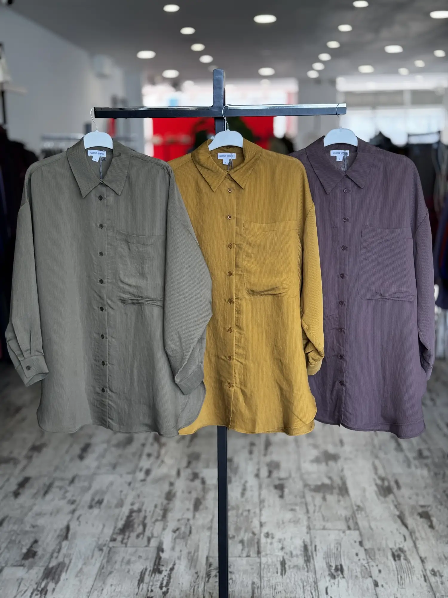 QooQ Store Çizgi ve Cep Detaylı Tencel Silva Gömlek 26SS209