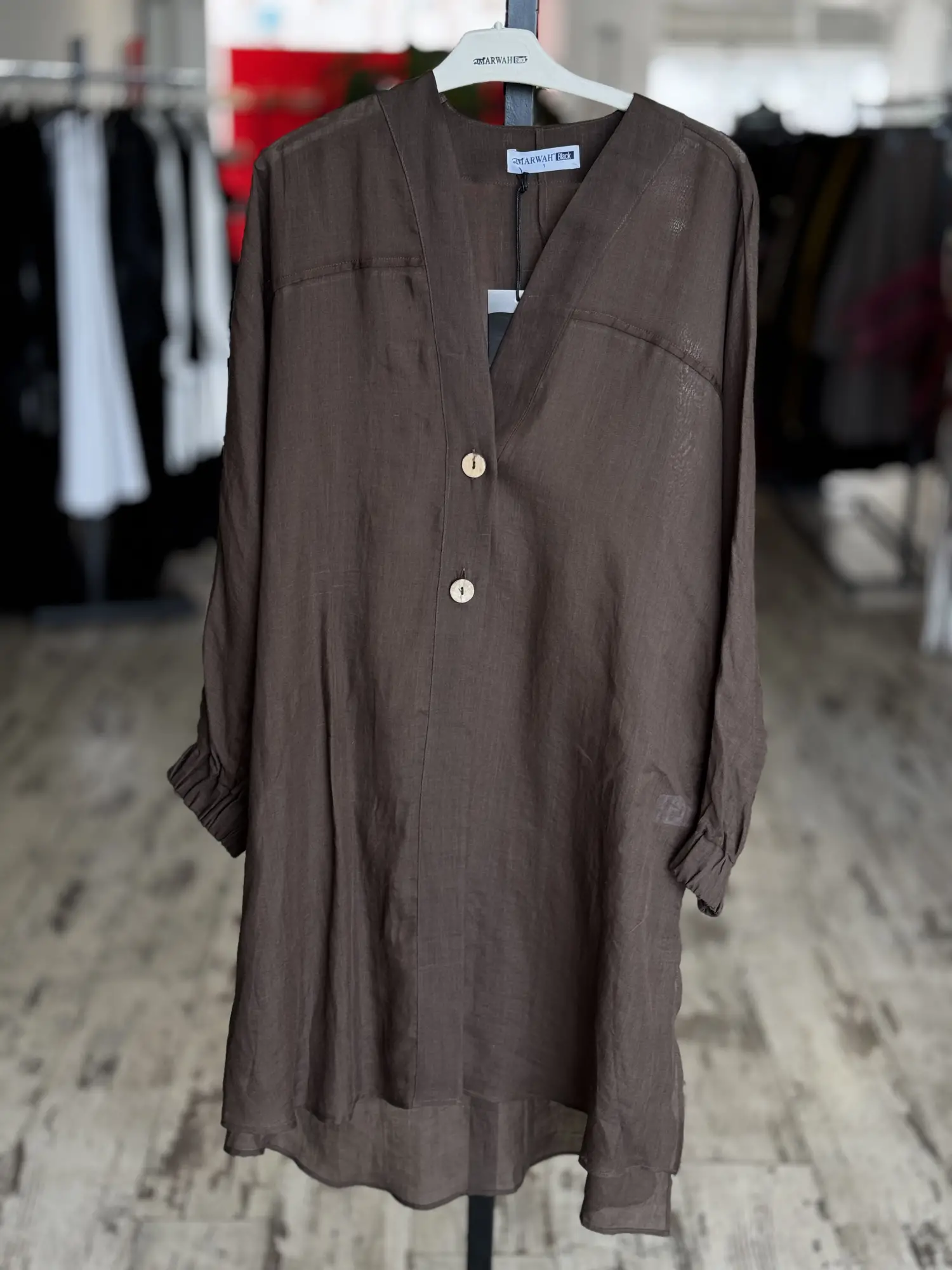 Almarwah Düğmeli Keten Kap 405023