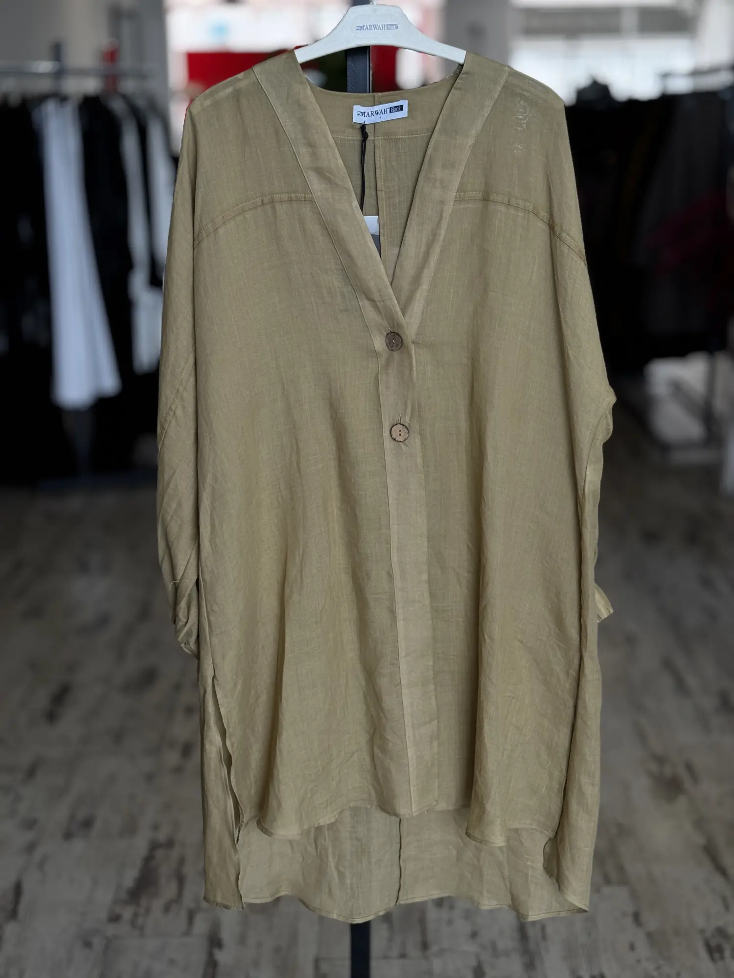 Almarwah Düğmeli Keten Kap 405023