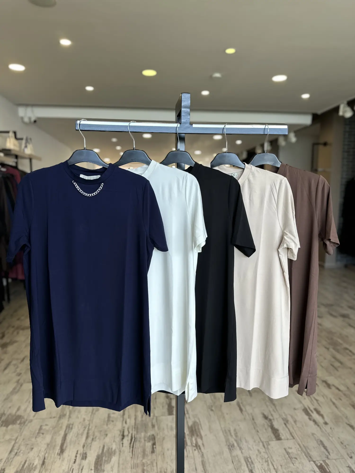 Qupra Zincirli Yarım Kol Modal Penye Tshırt/Tunik WAD1401