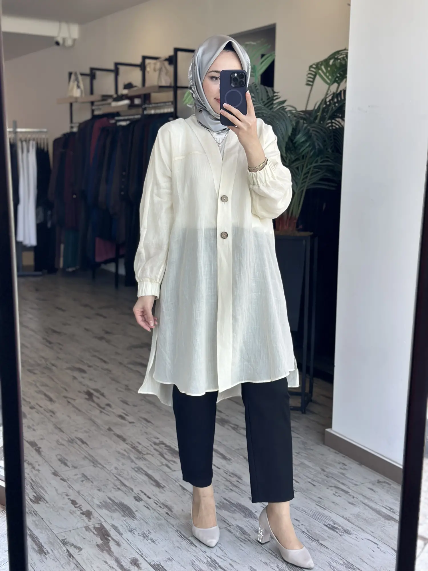 Almarwah Düğmeli Keten Kap 405023