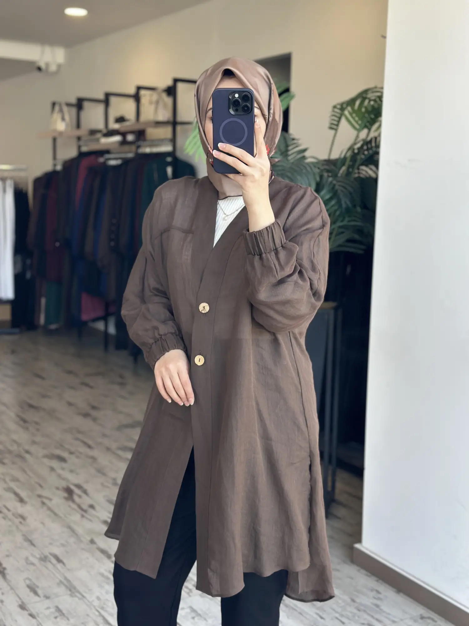 Almarwah Düğmeli Keten Kap 405023