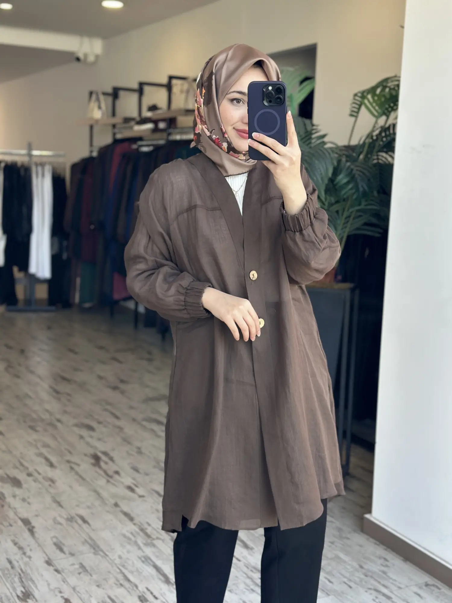 Almarwah Düğmeli Keten Kap 405023