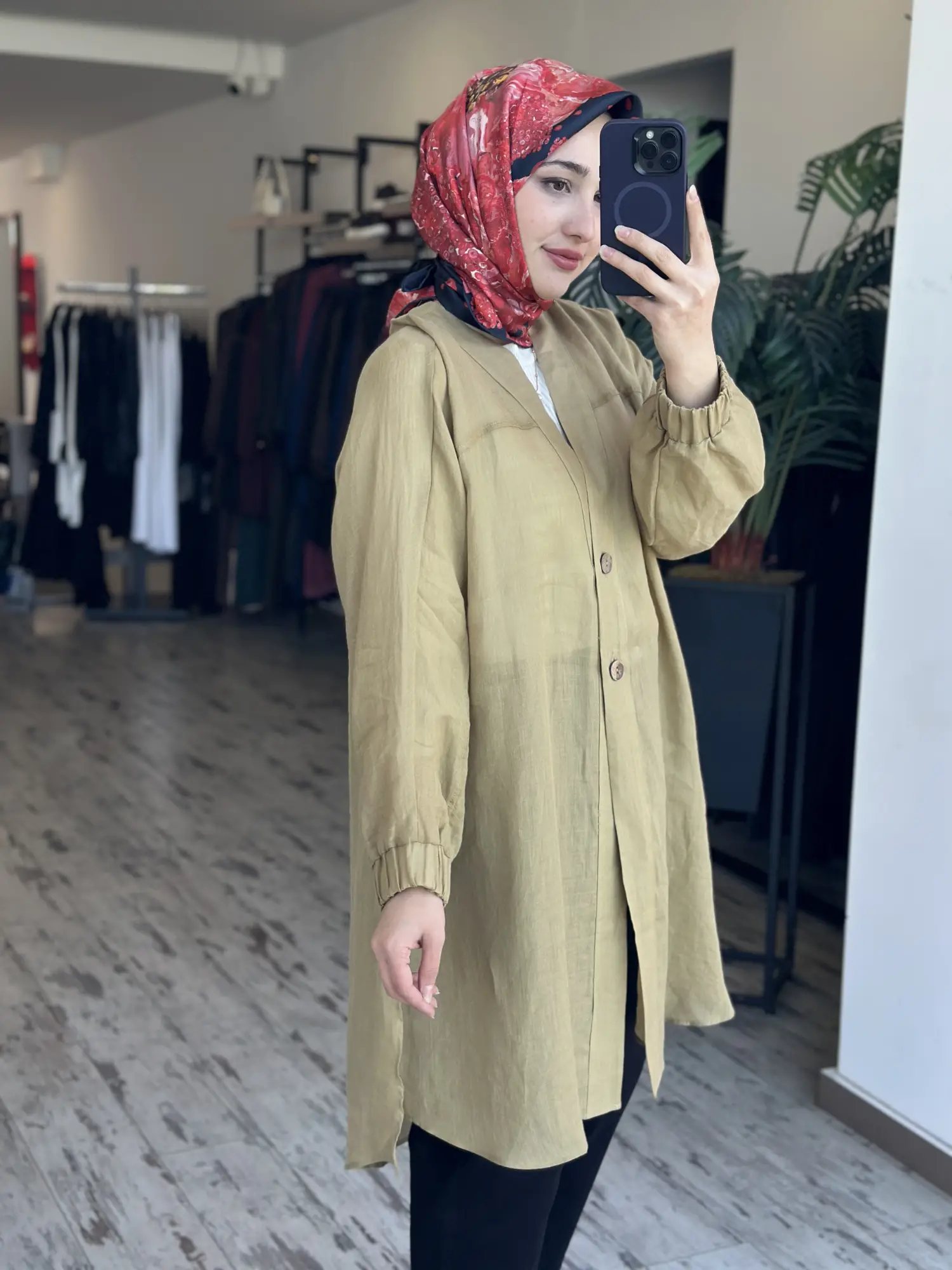 Almarwah Düğmeli Keten Kap 405023