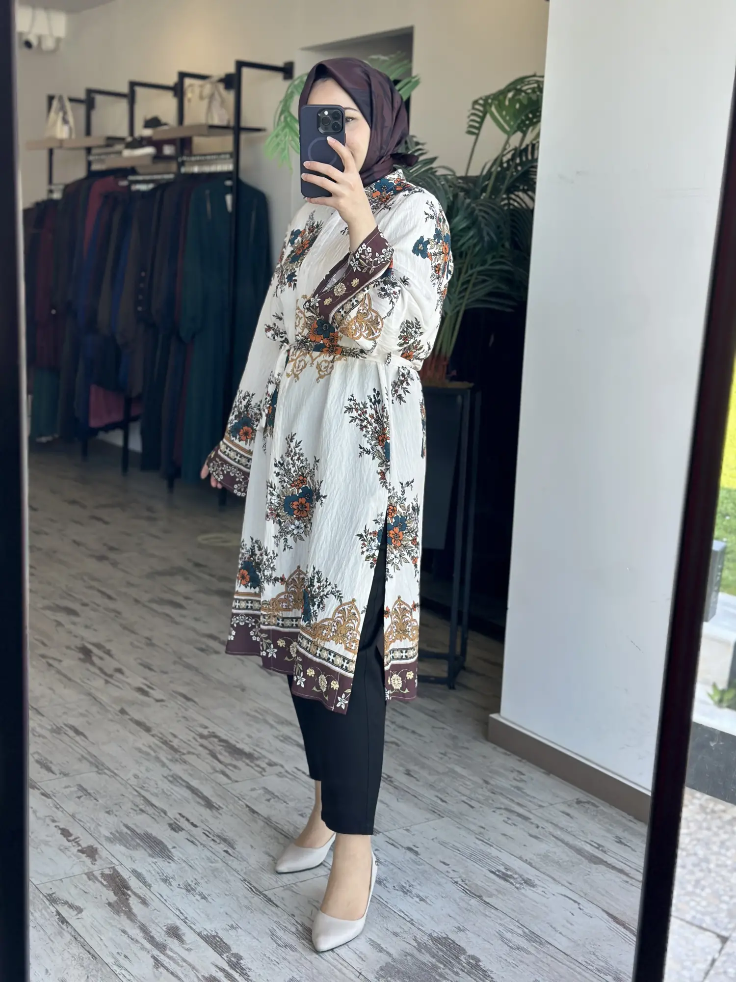 Kayra Desenli Maxi Boy Gömlek / Tunik KA21197