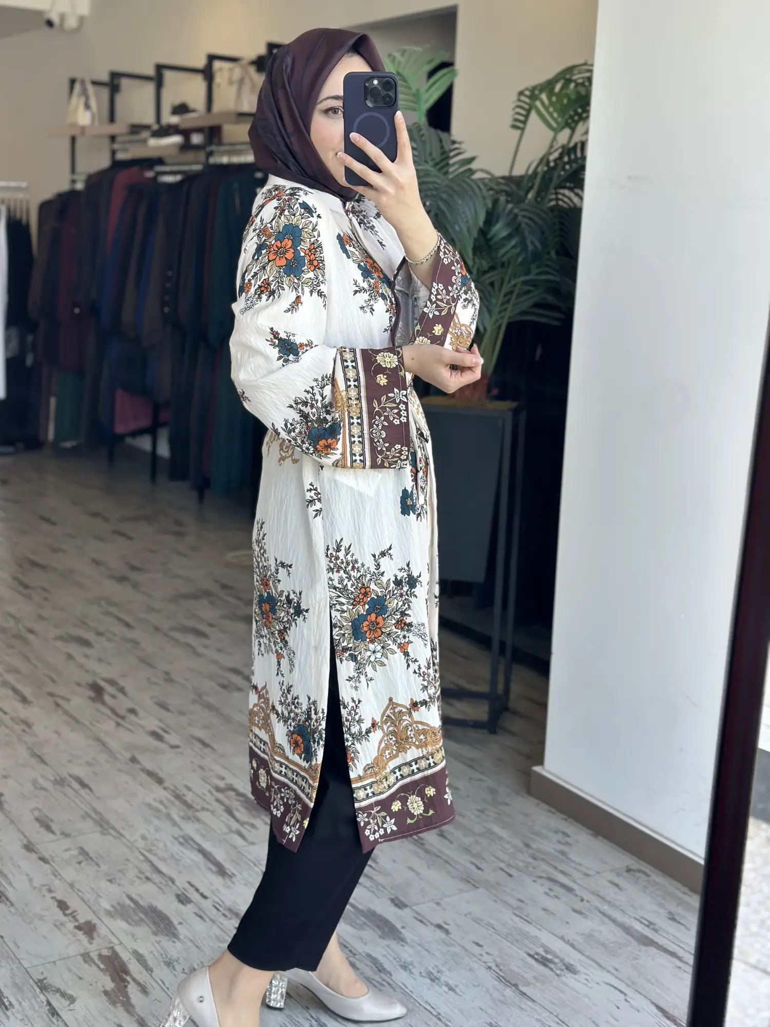Kayra Desenli Maxi Boy Gömlek / Tunik KA21197