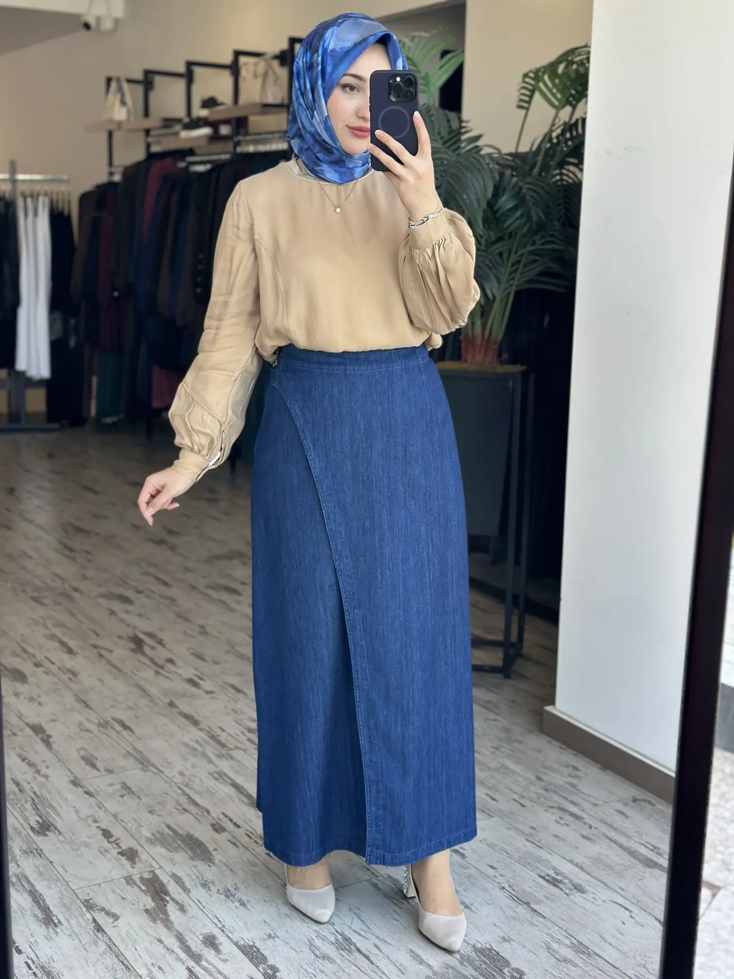 Kayra Anvelop Detaylı Denim Etek KA72029