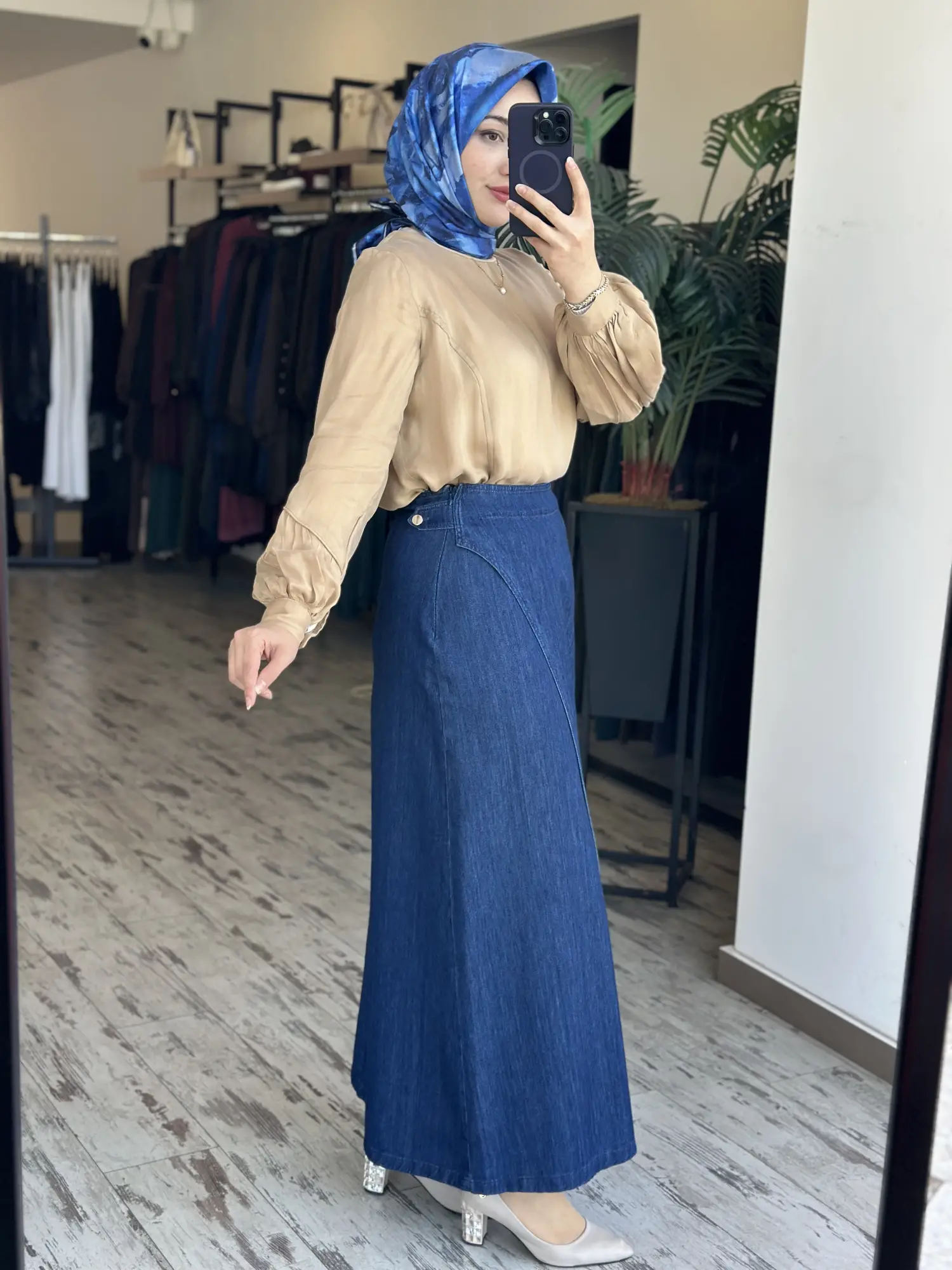 Kayra Anvelop Detaylı Denim Etek KA72029