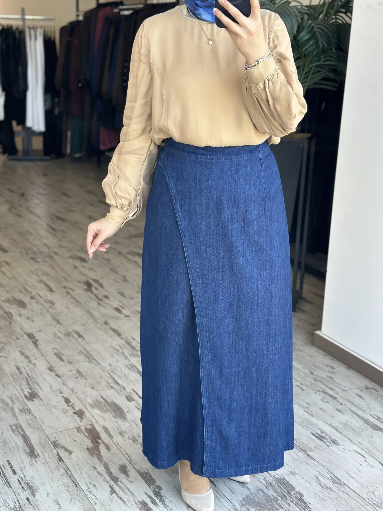 Kayra Anvelop Detaylı Denim Etek KA72029