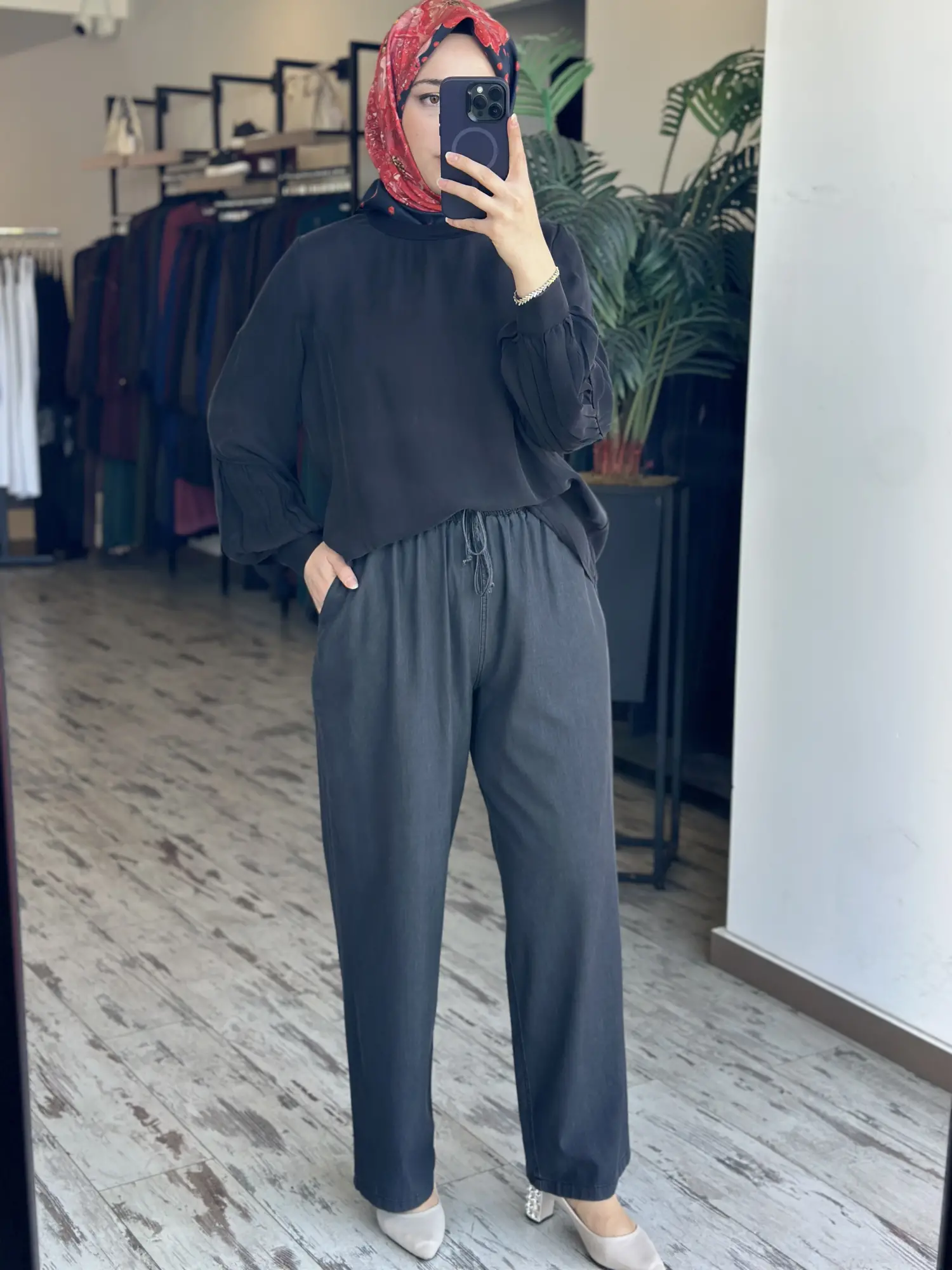 Kayra Beli Lastikli Tencel Kot Pantolon KA79055