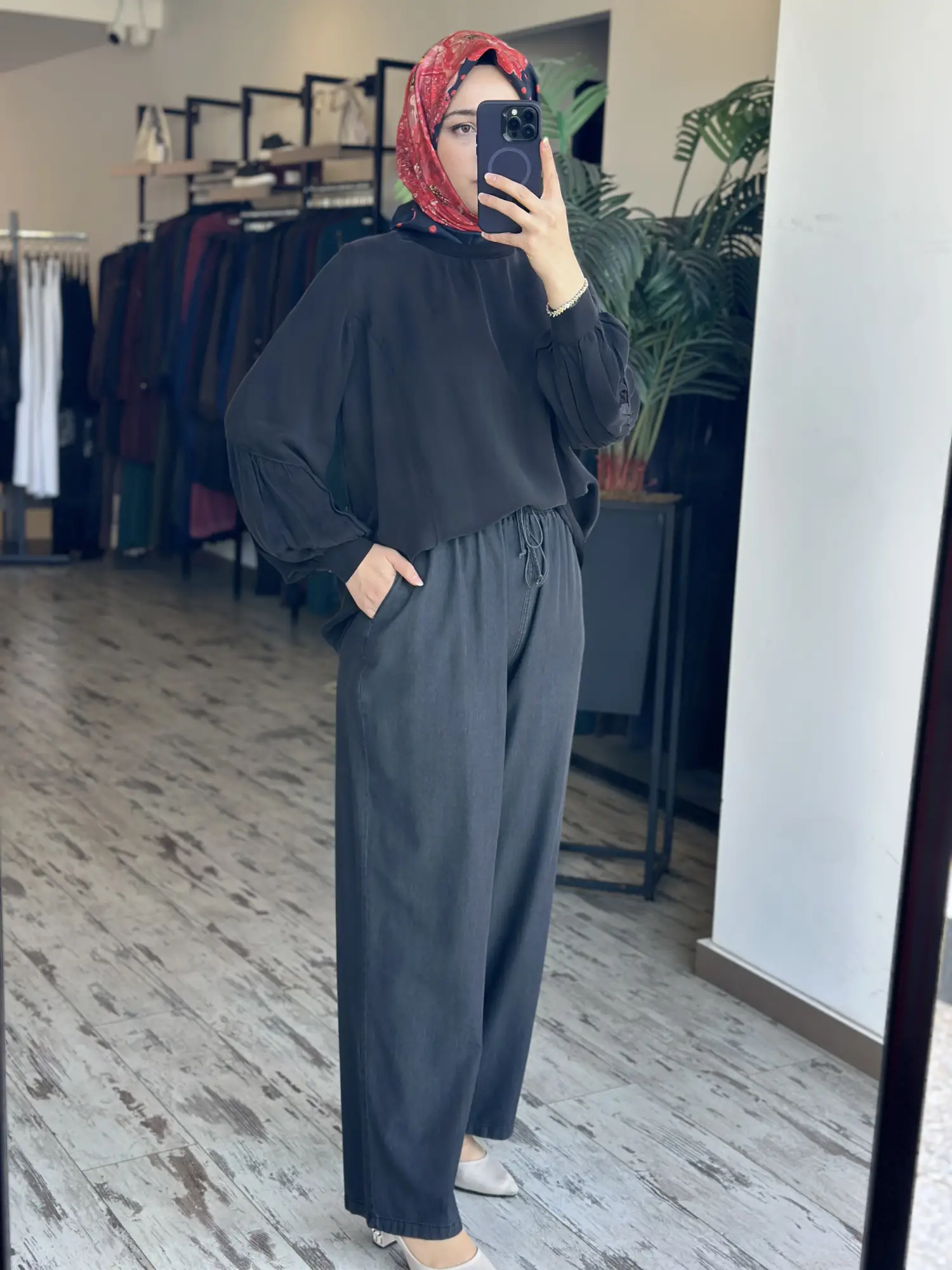 Kayra Beli Lastikli Tencel Kot Pantolon KA79055