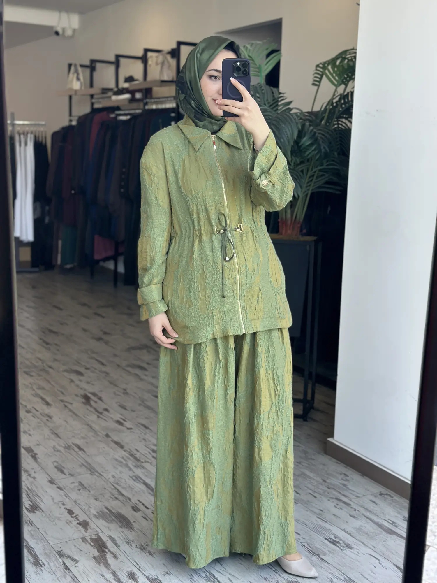 Vuu Jakarlı Dokulu Keten Ceket Pantolon Takım