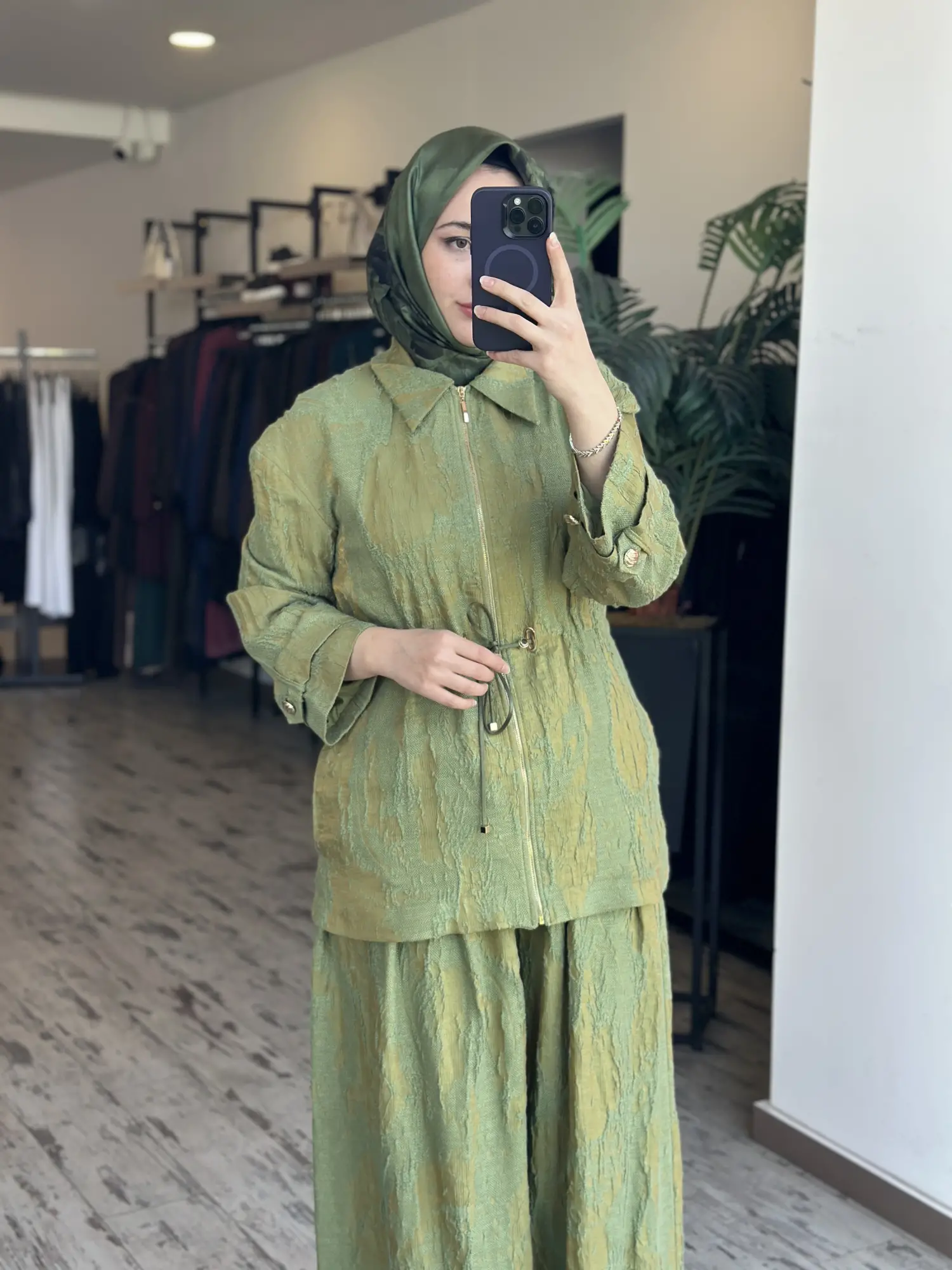 Vuu Jakarlı Dokulu Keten Ceket Pantolon Takım