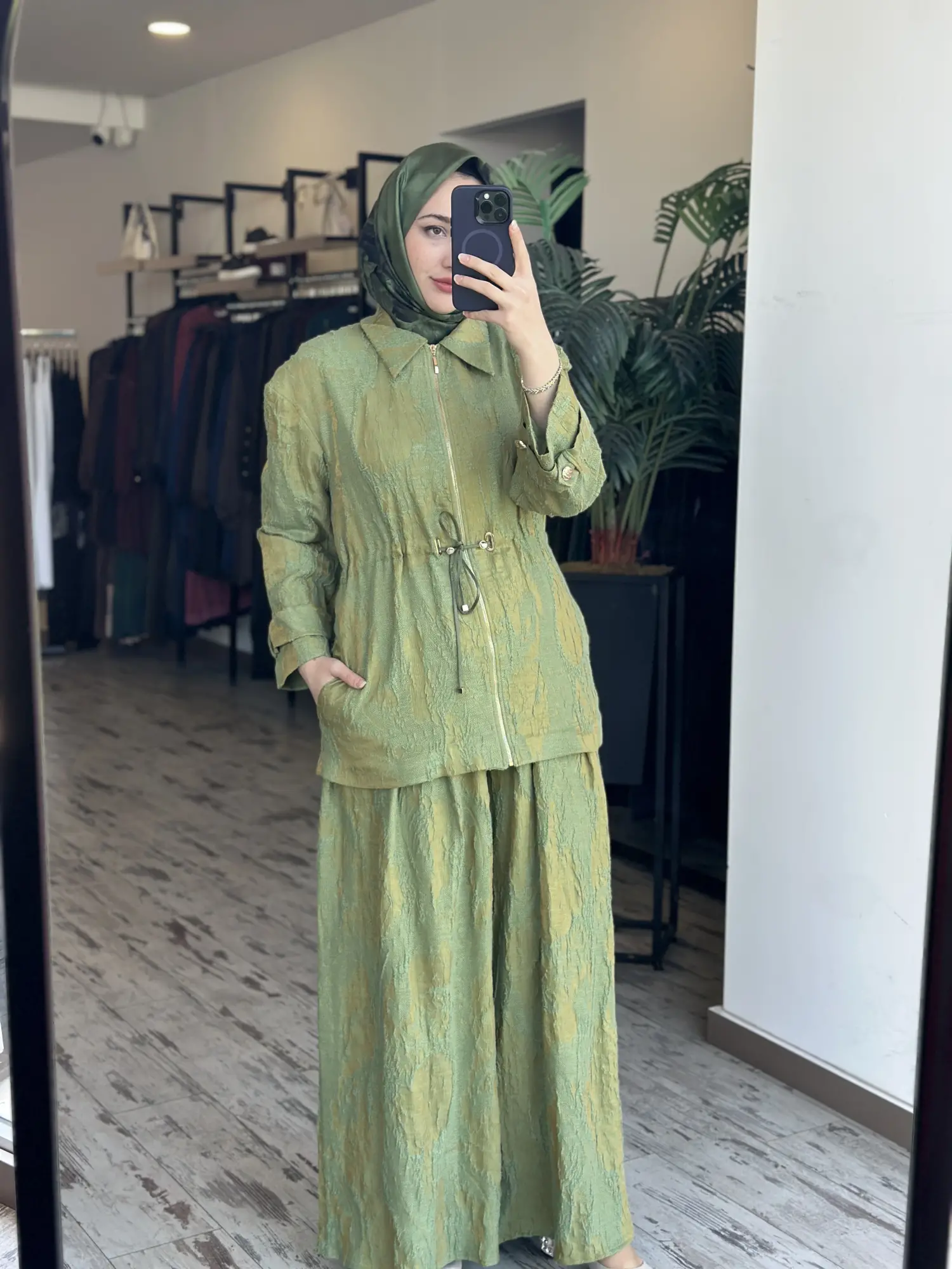 Vuu Jakarlı Dokulu Keten Ceket Pantolon Takım