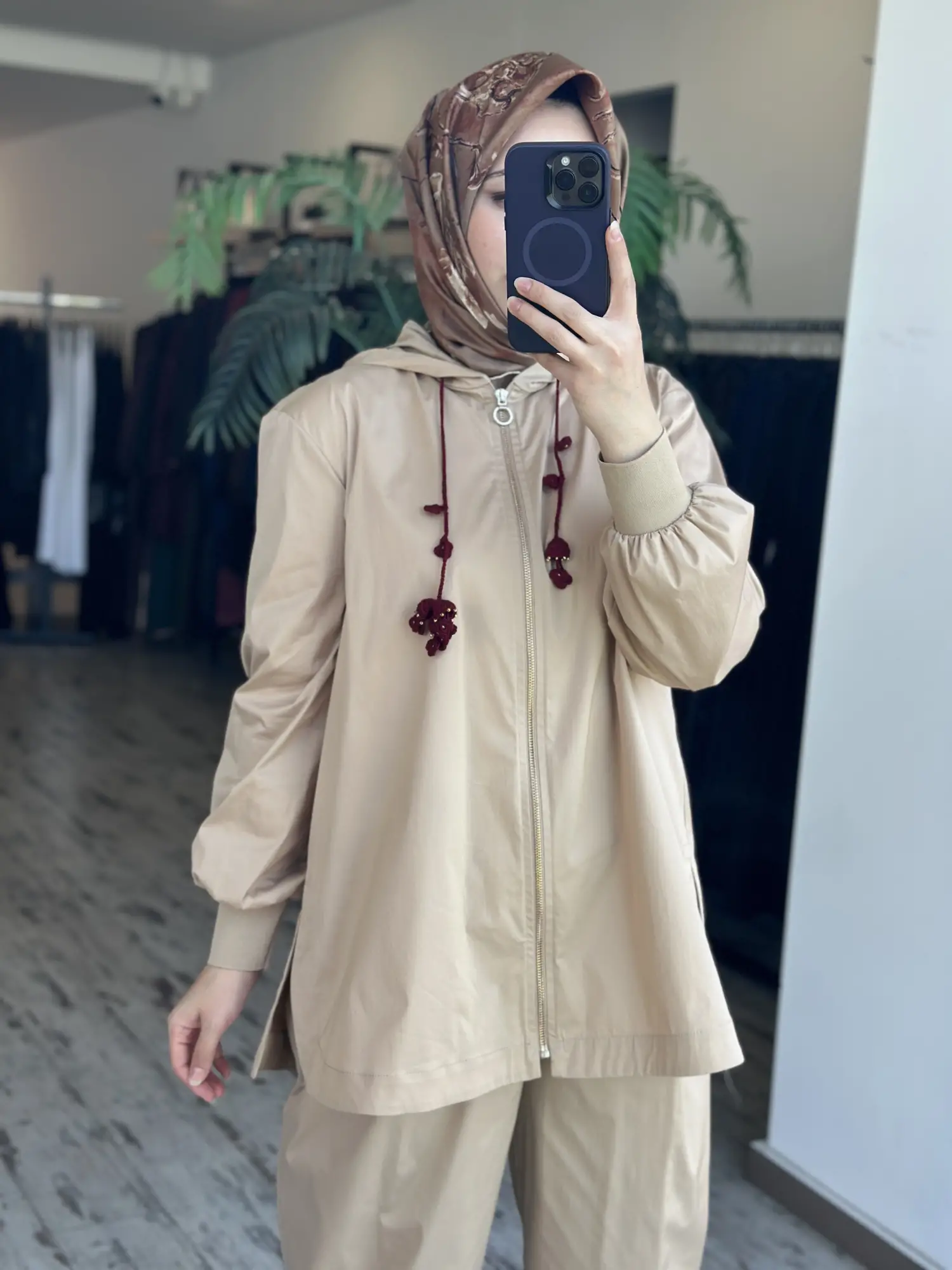 Ghisa Kapüşonlu Kap Pantolon Takım G9174